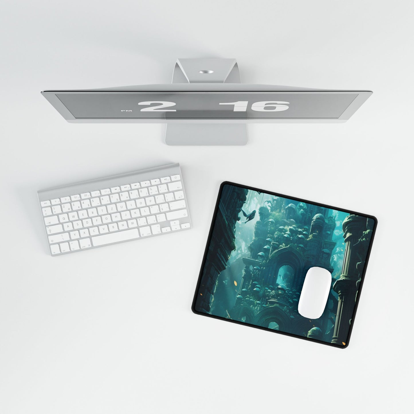 Lost Underwater Civilization: Ancient Artifacts in Mysterious Depths - Desk Mat