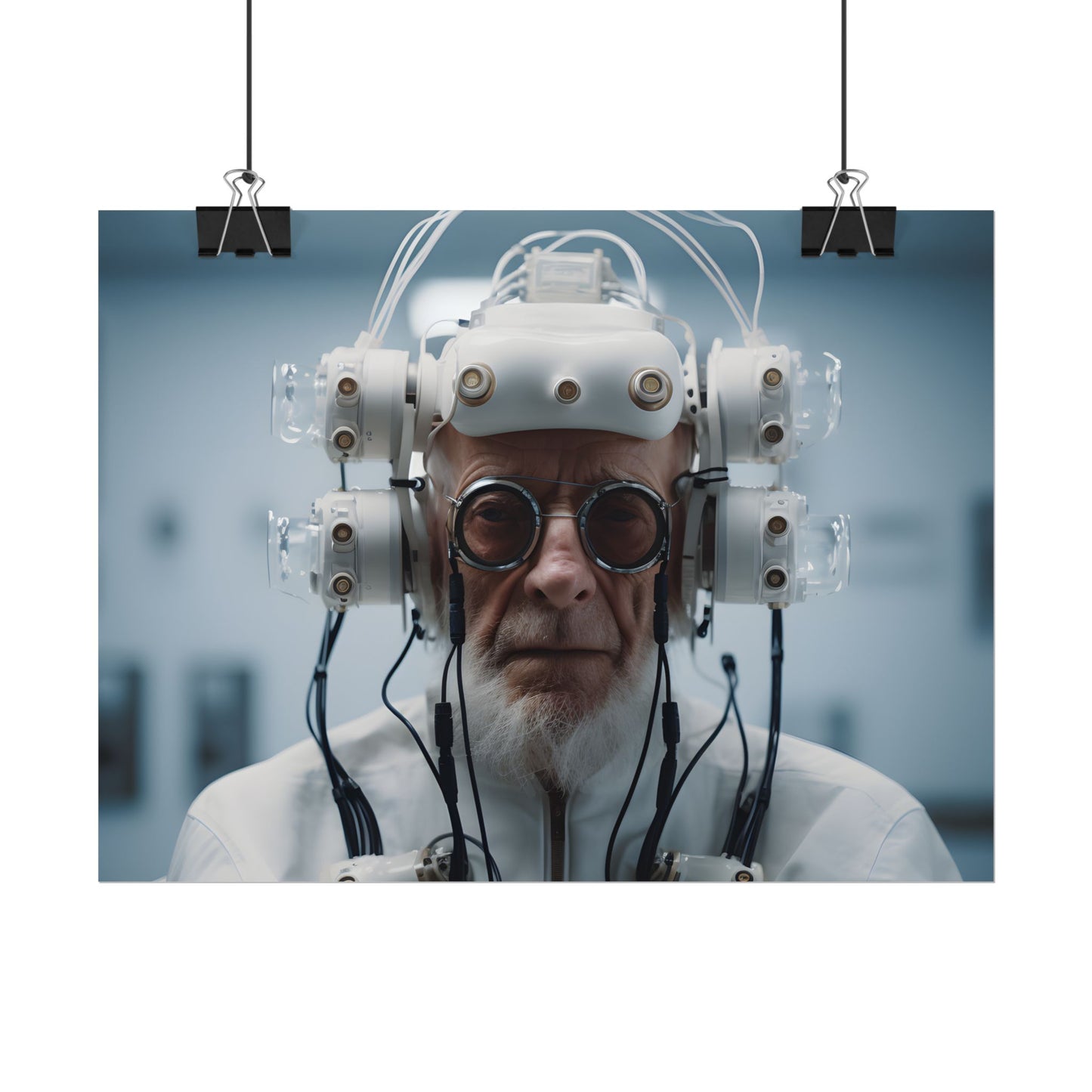 Futuristic Wisdom: A Senior's Tech Connection - Poster