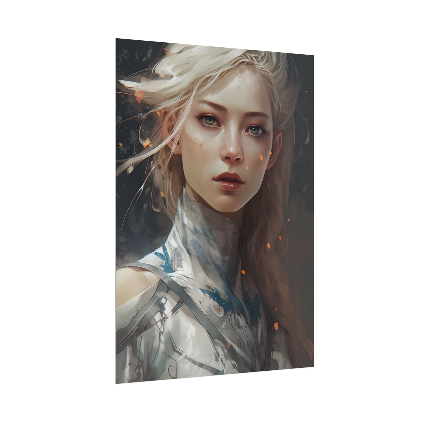 Astonishing Blonde Portrait: Capturing Intensity in Art - Poster