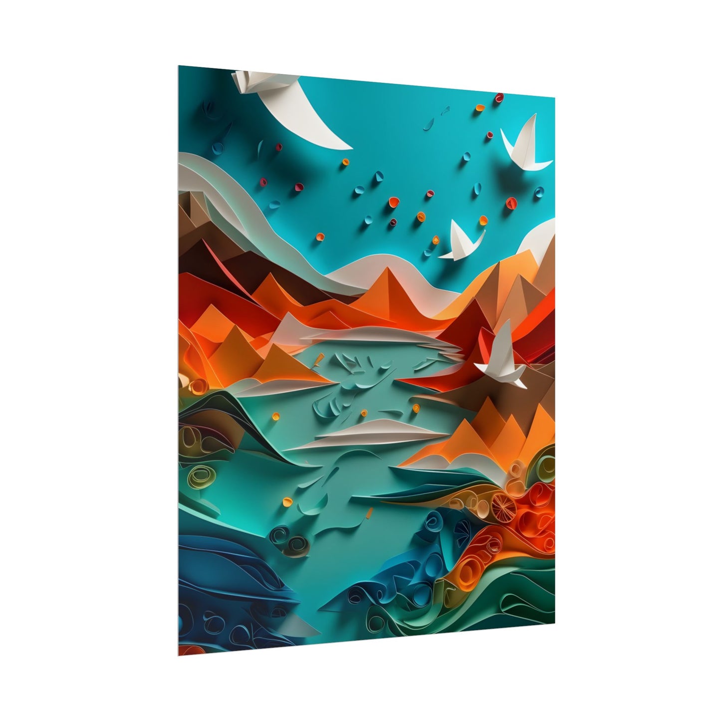 Abstract Geometric Art: Colorful Shapes in Harmony - Poster