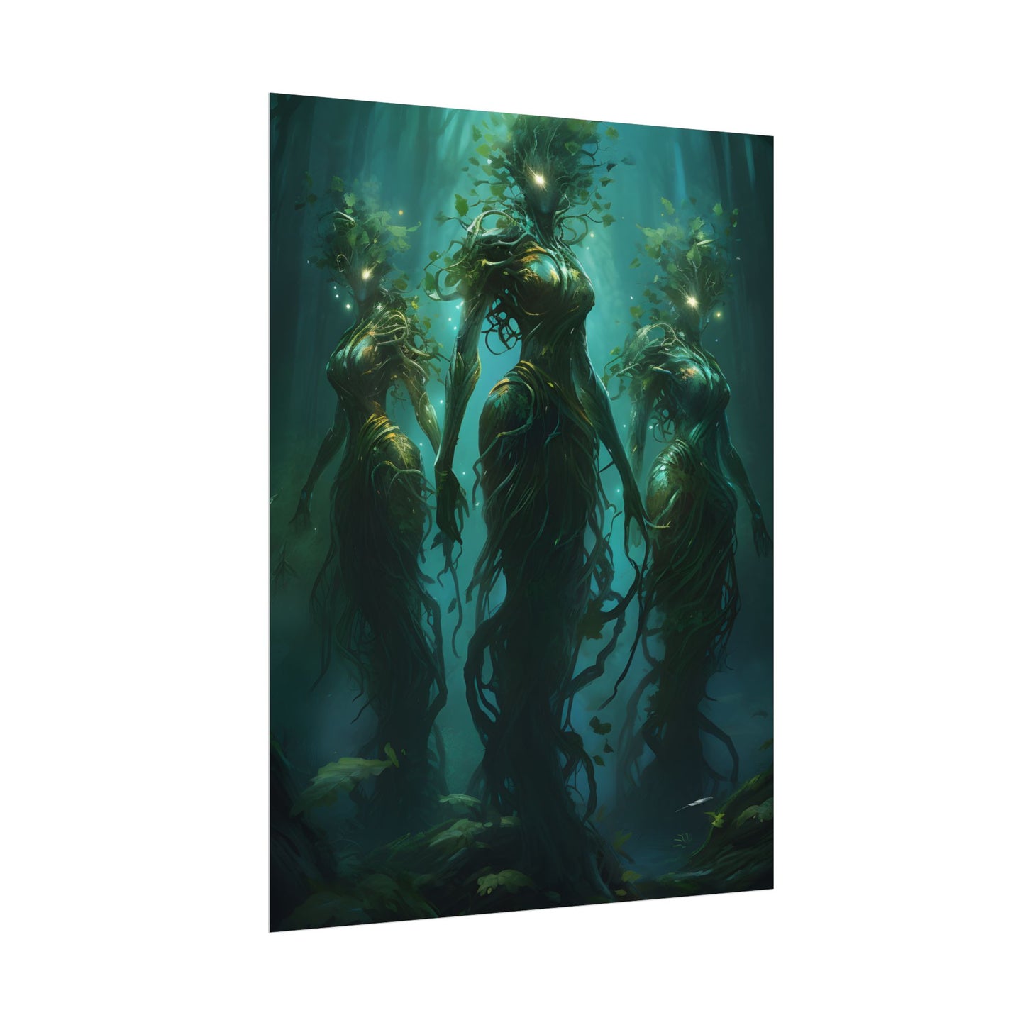 Mystical Forest Ancient Tree: Serene Nature Art - Poster