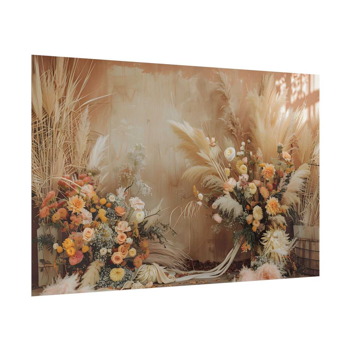 Whimsical Floral Pampas Find: Explore Calming Artwork - Poster