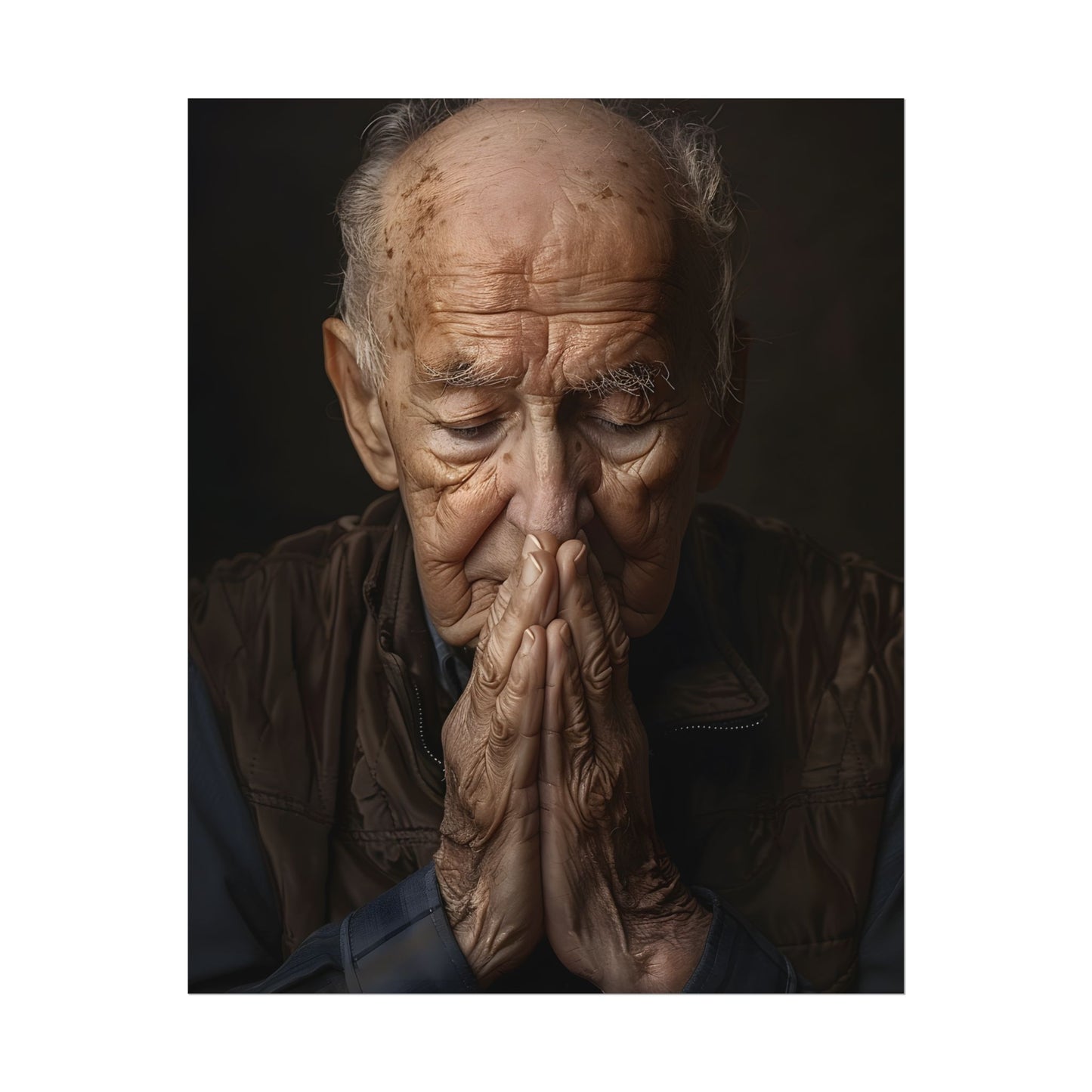 A Moment in Time: Gentle Aged Man in Formal Contemplation - Poster