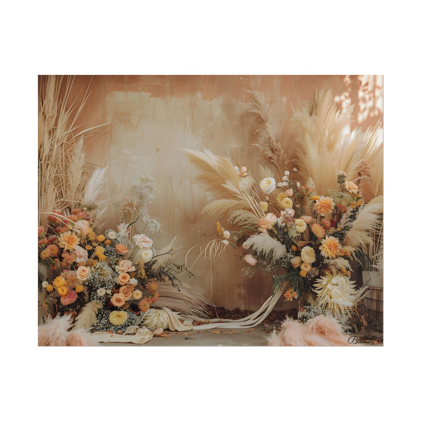 Whimsical Floral Pampas Find: Explore Calming Artwork - Poster