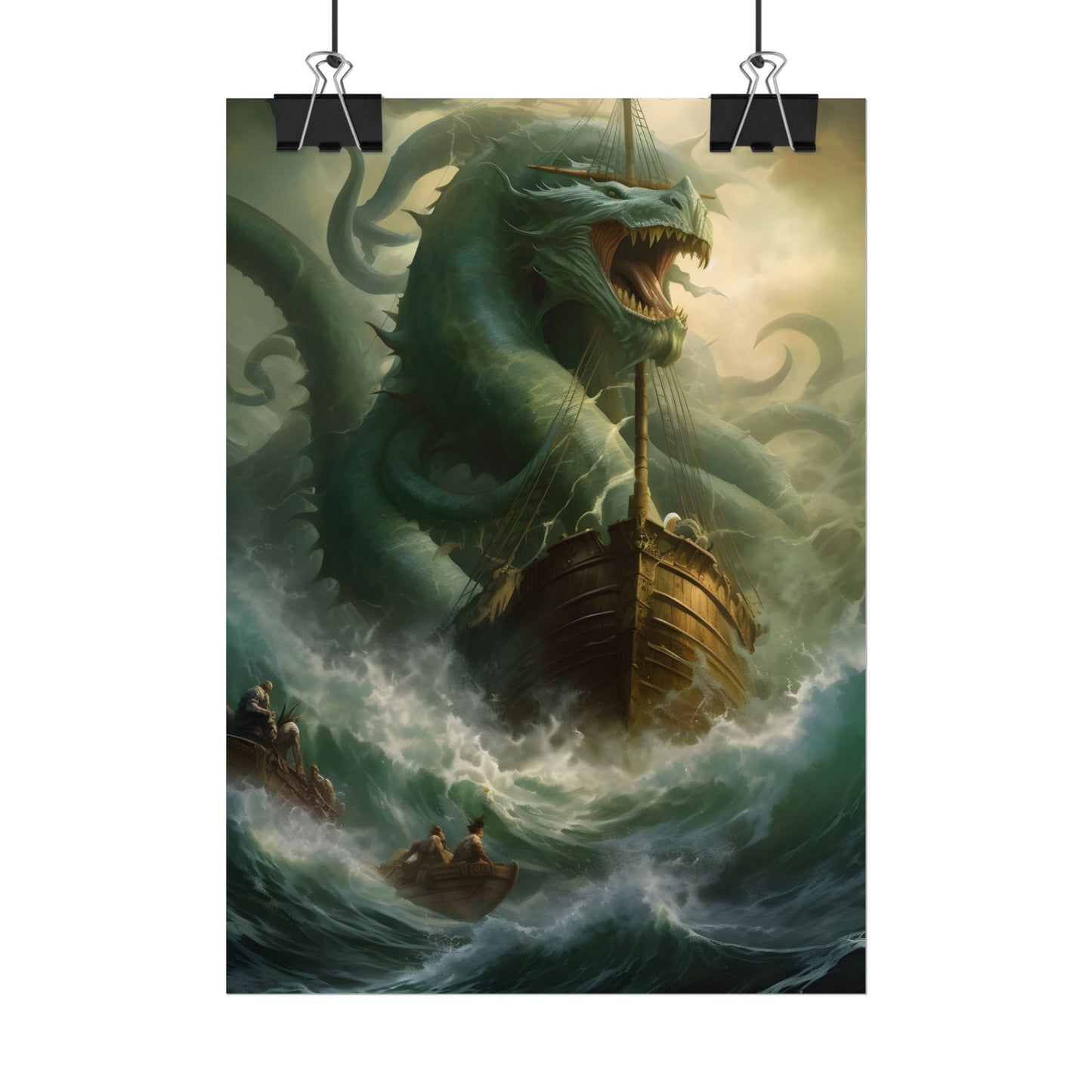 Ancient Mythical Sea Monsters: Prehistoric Marine Creature Art - Poster