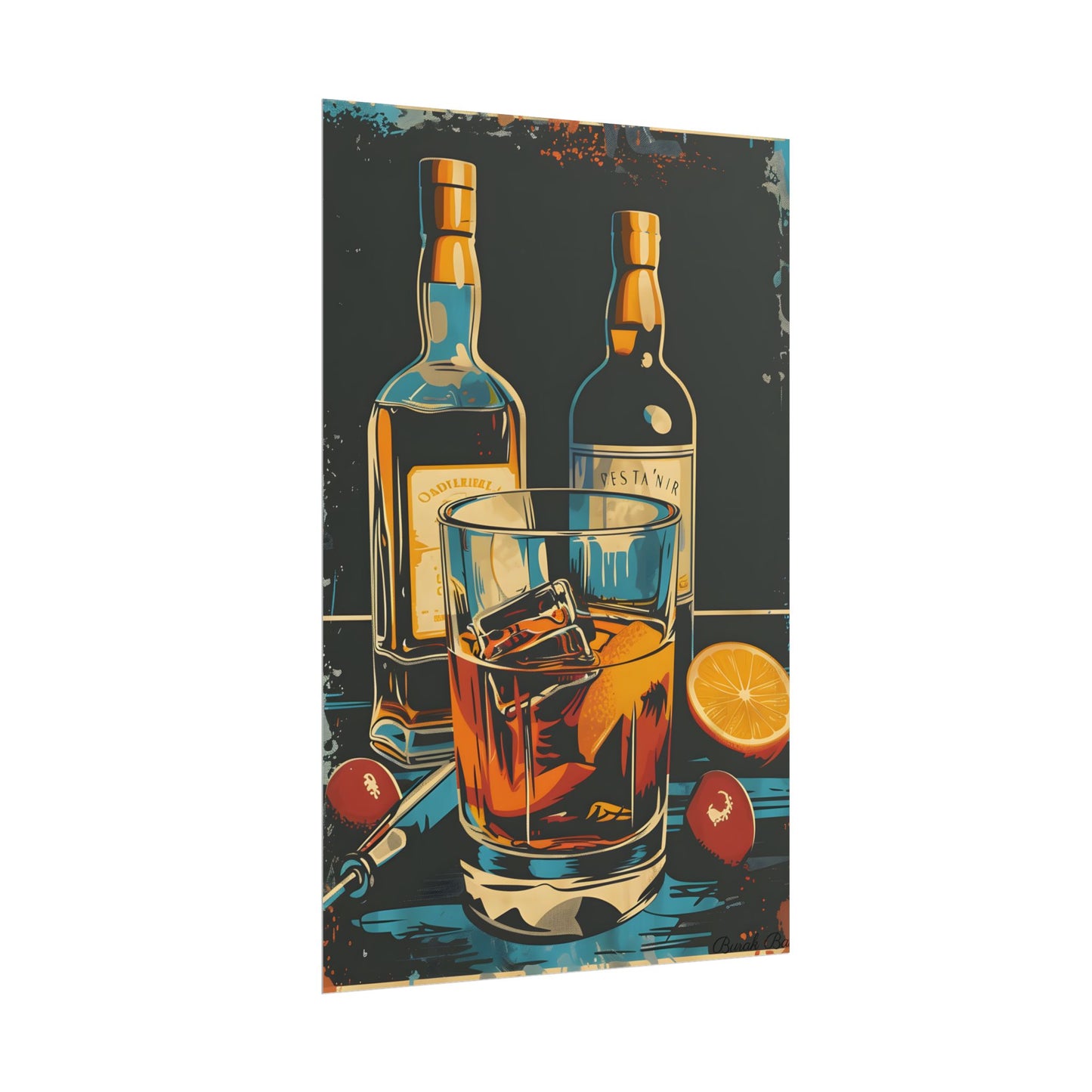 Vintage Cocktail Hour: Old-Fashioned Glass Artwork - Poster