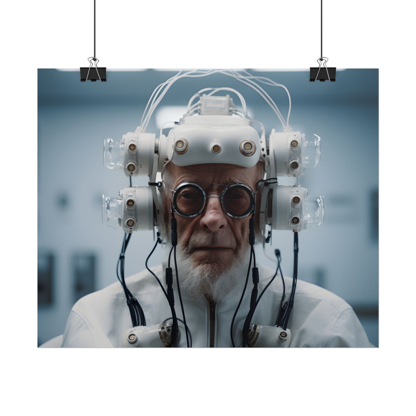 Futuristic Wisdom: A Senior's Tech Connection - Poster