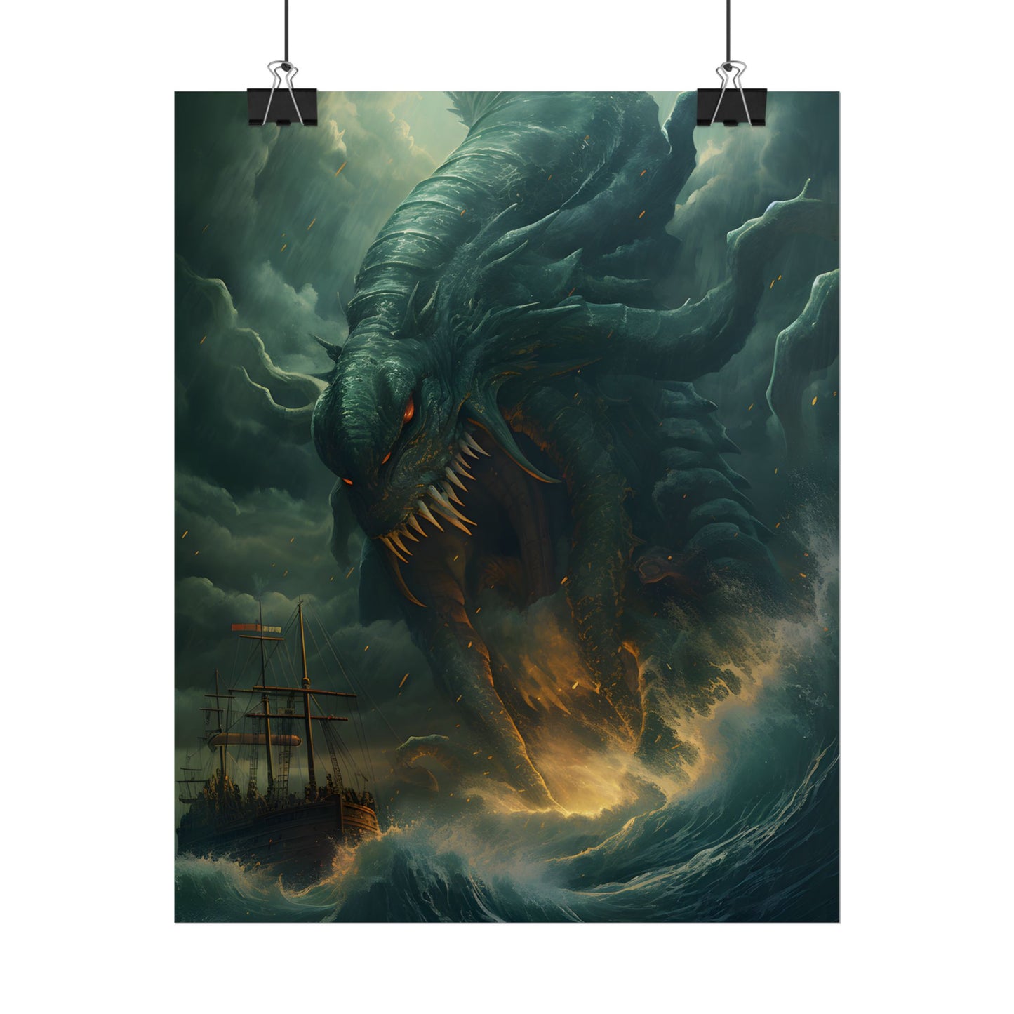 Ancient Sea Monsters: Mythical Marine Reptile Artwork - Poster