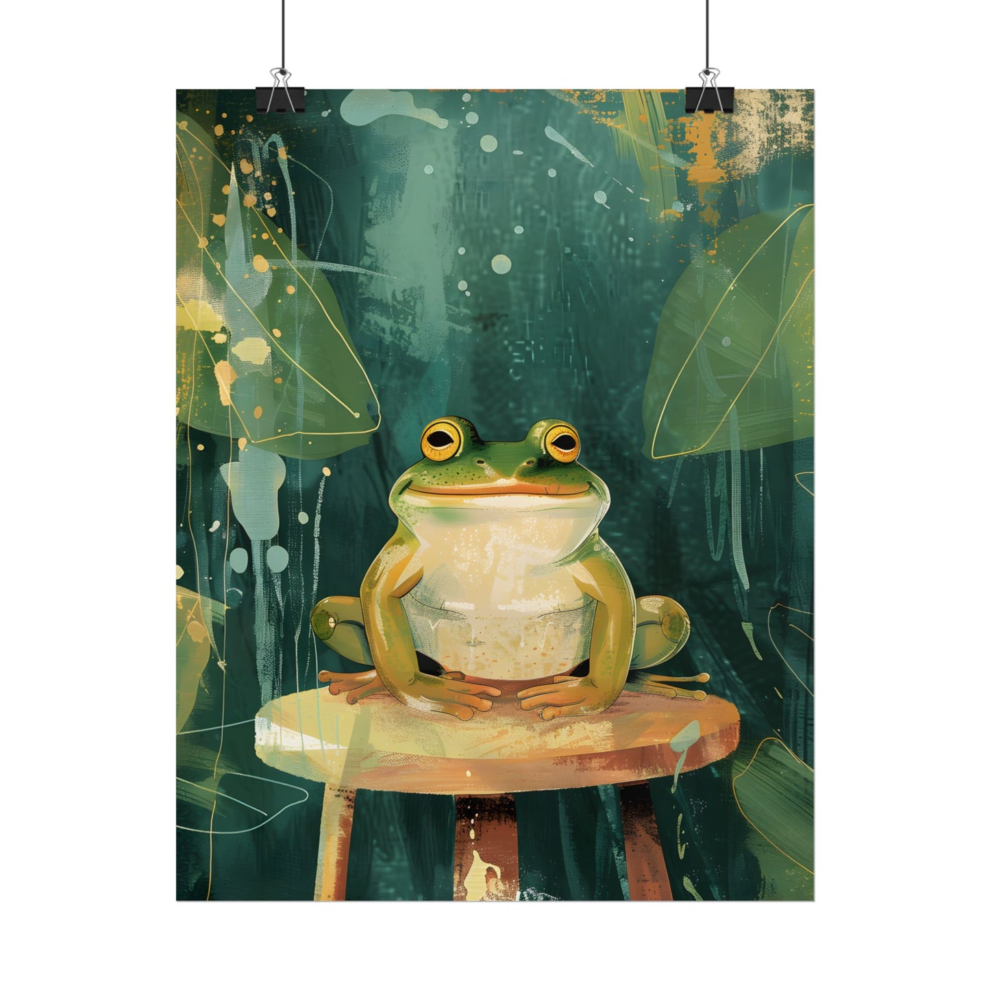 Whimsical Frog Cartoon: Colorful Ta Illustration - Poster