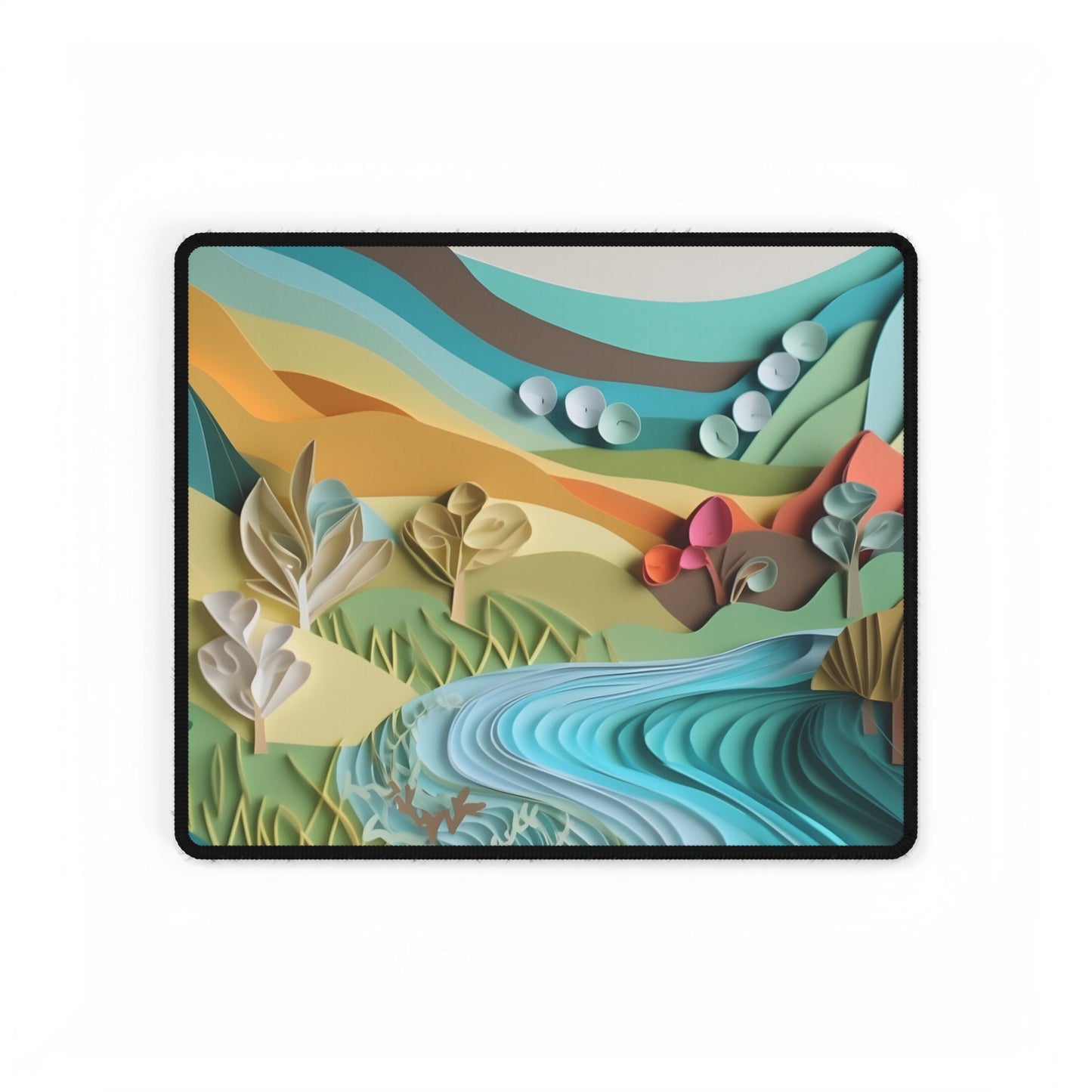 Magical Peaceful Beach: Realistic Paper Quilling Art - Desk Mat