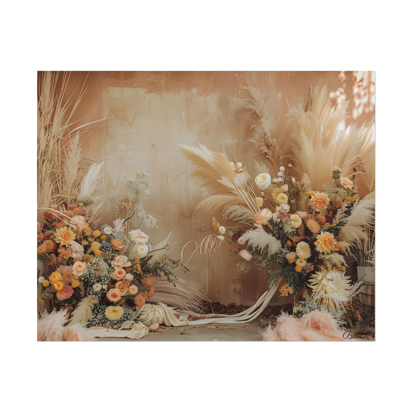 Whimsical Floral Pampas Find: Explore Calming Artwork - Poster