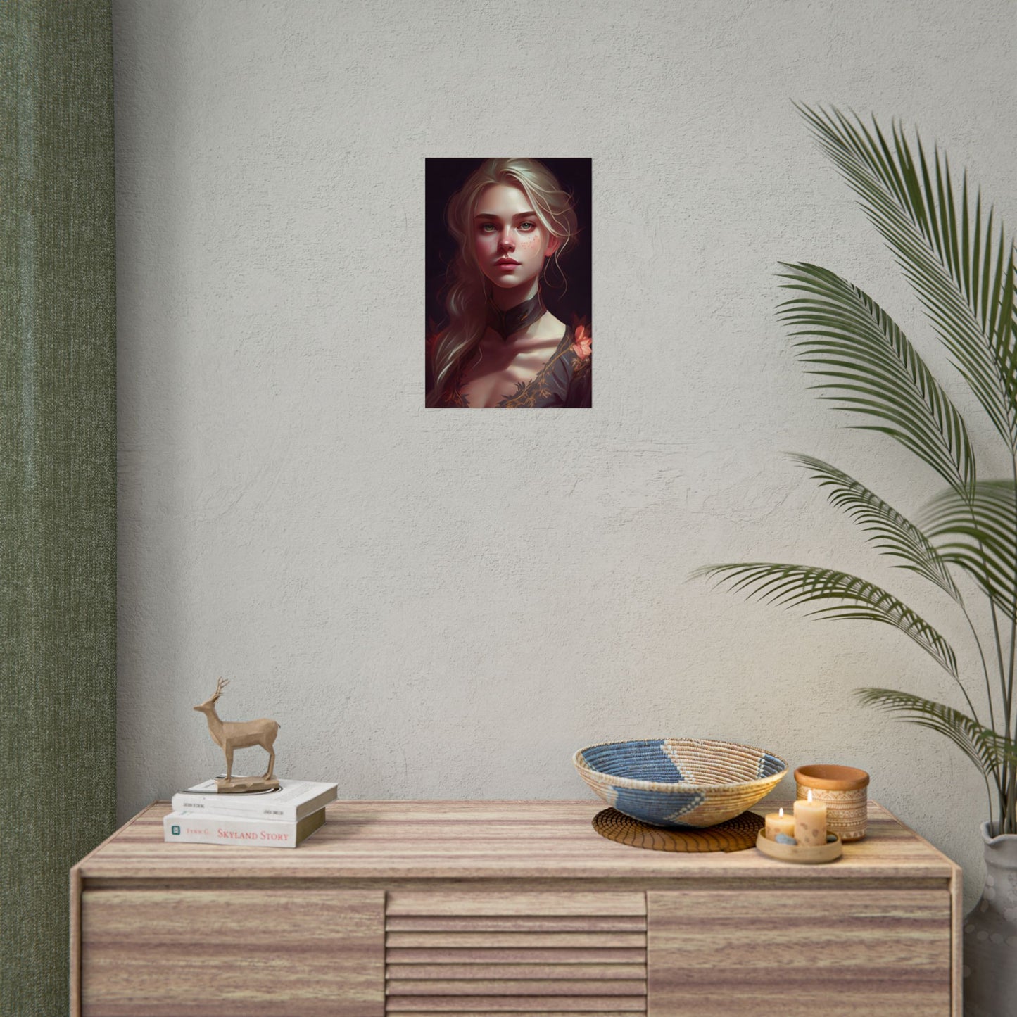 Astonishing Blonde Portrait: Artistic Beauty in Darkness - Poster