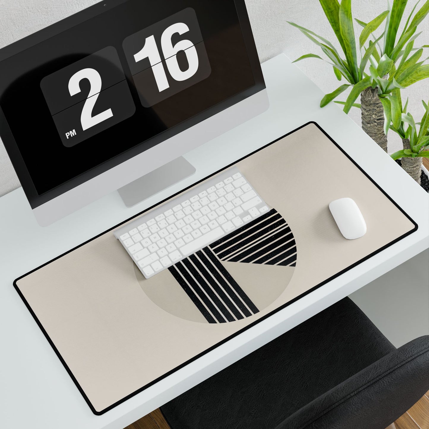 Modern Minimalist Poster: Bold Typography and Geometric Forms - Desk Mat