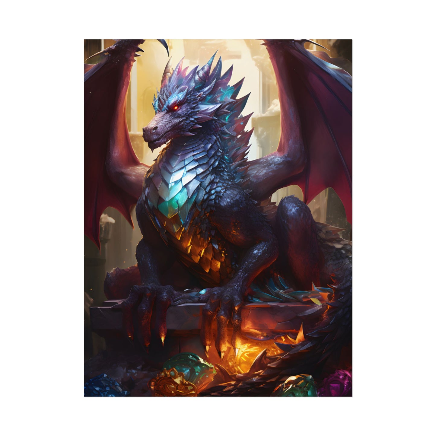 Ancient Dragon's Majestic Lair: Fantasy Guardians of Old - Poster