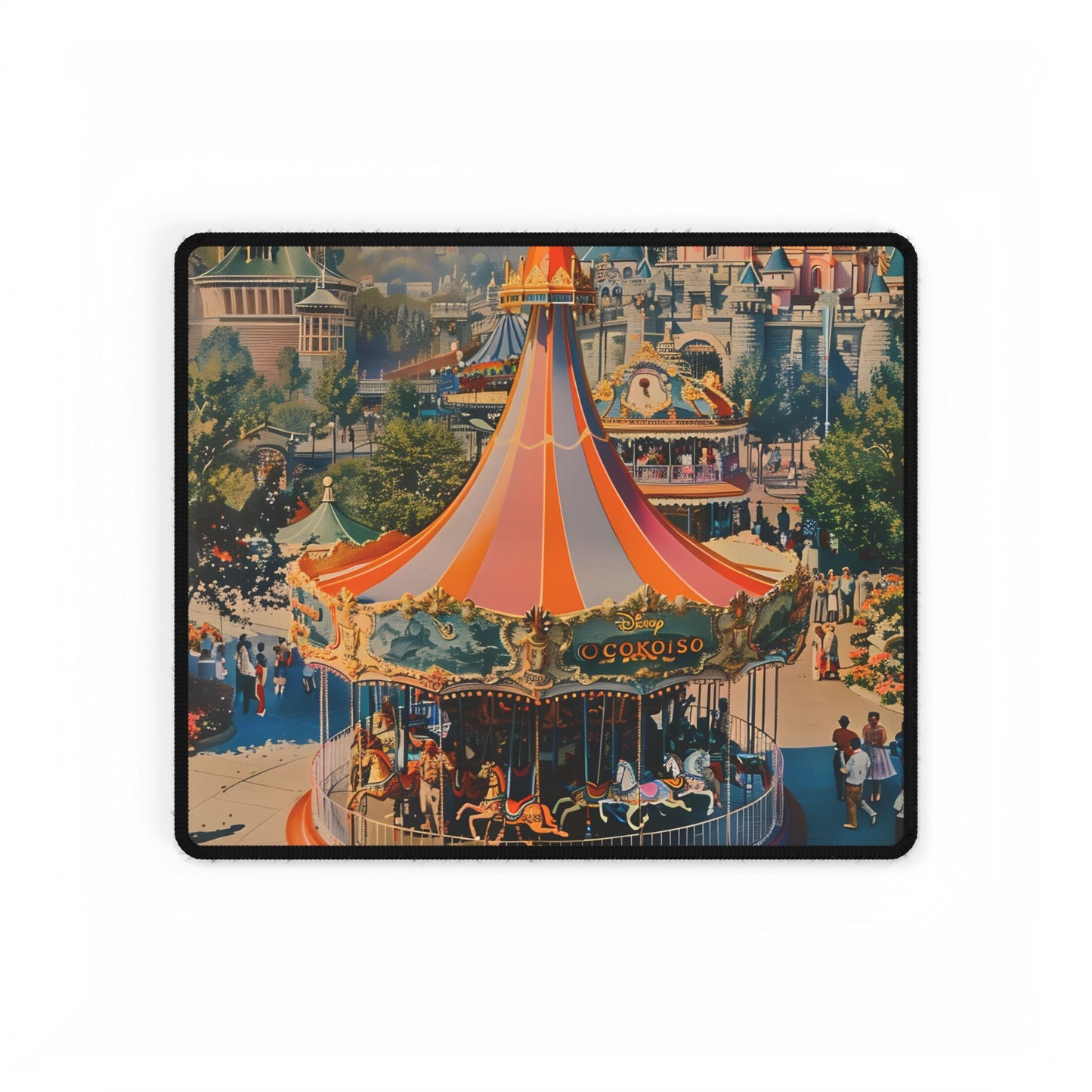Vintage Theme Park Poster: Nostalgic Adventure - Desk Mat