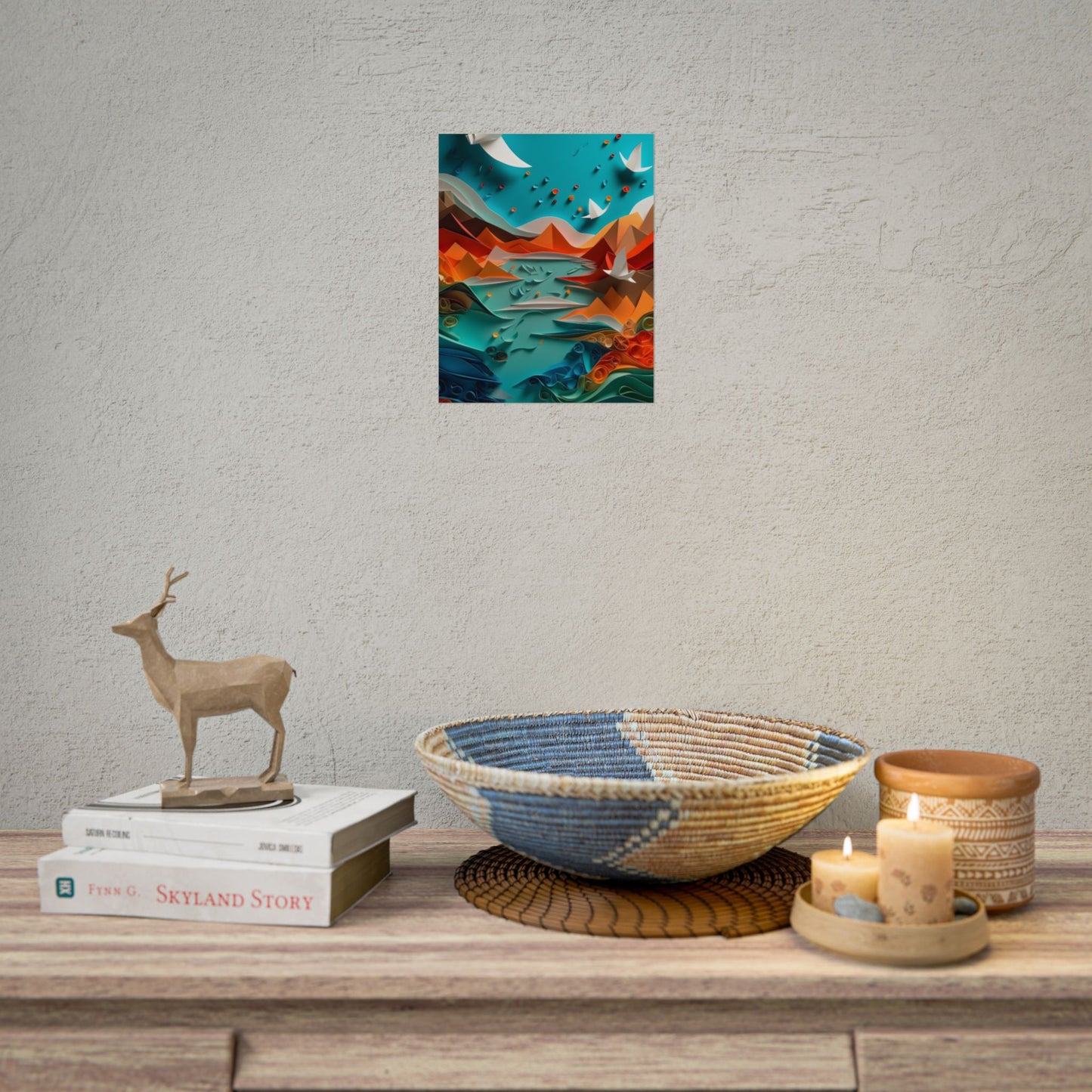 Abstract Geometric Art: Colorful Shapes in Harmony - Poster