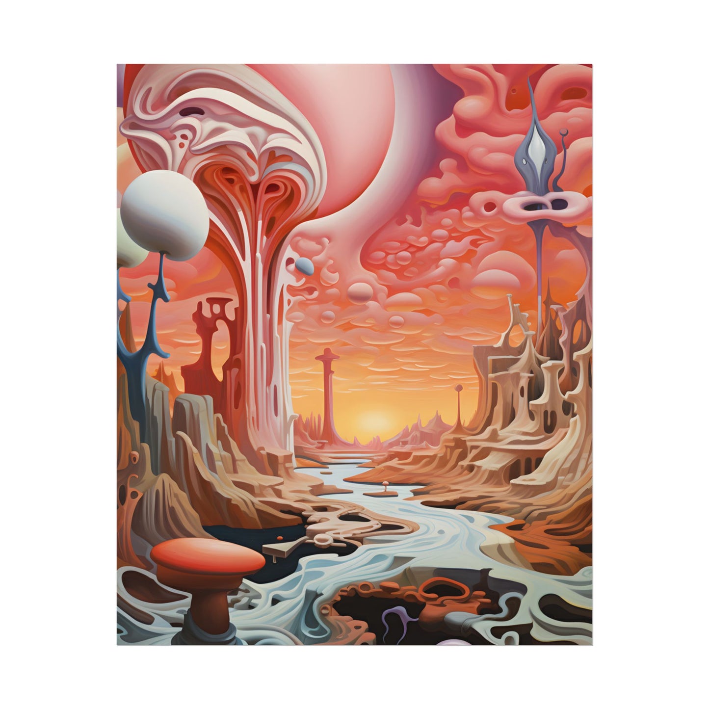 Surreal Dream World: Psychedelic Digital Art - Poster