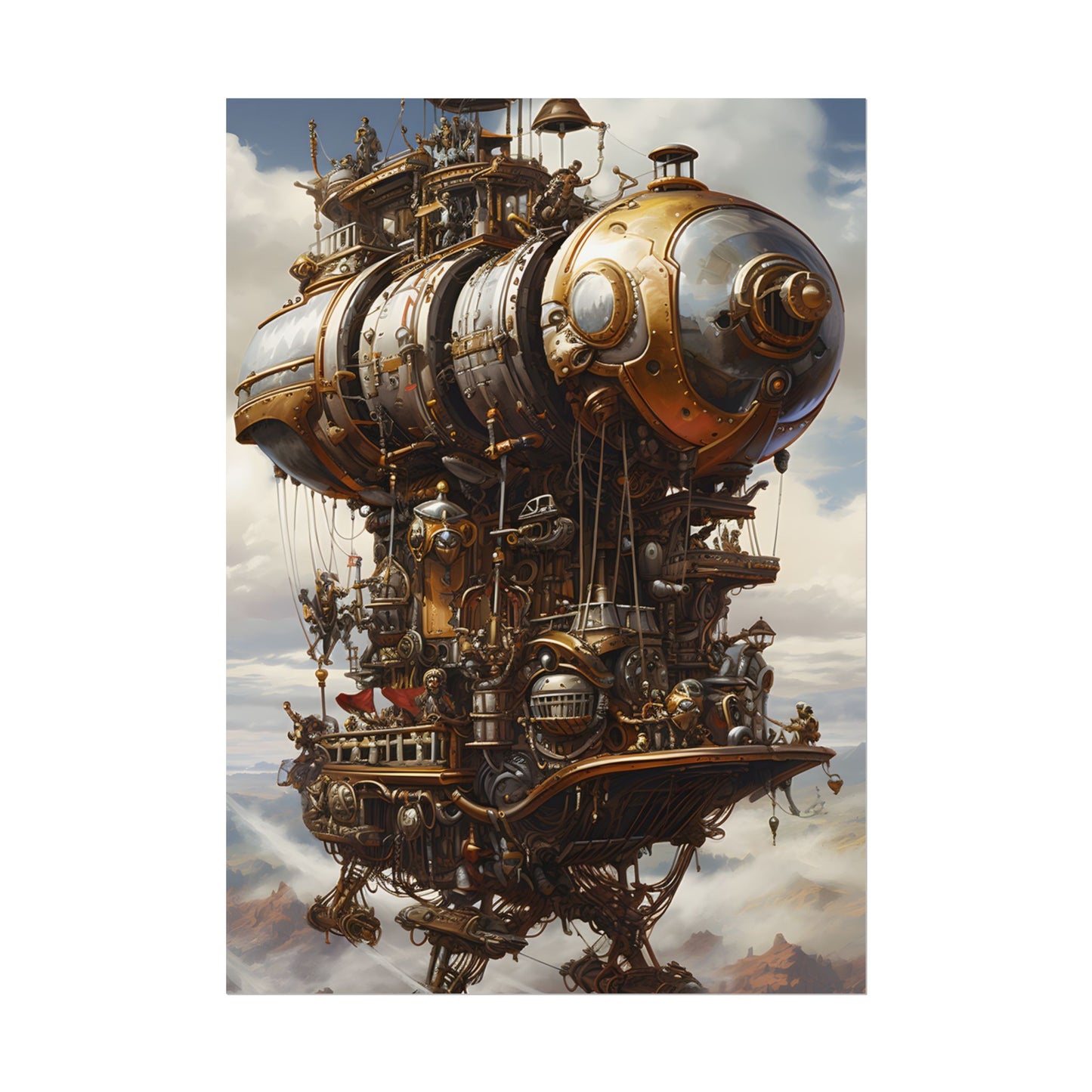 Steampunk Sky-Liner Thrill: A Fierce Airship Race - Poster