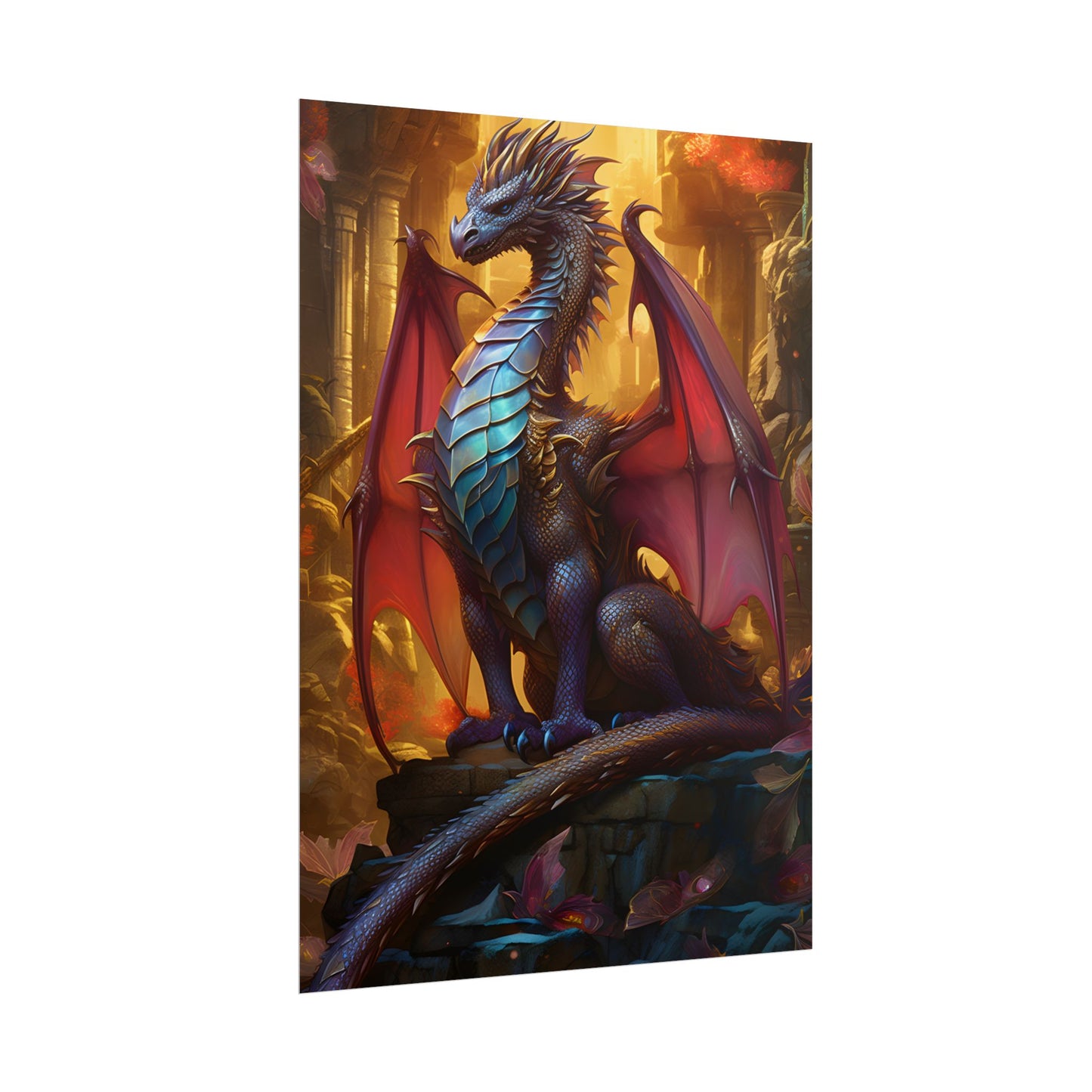 Ancient Dragon Guardian: Fantasy Artwork - Dragon Art - Poster