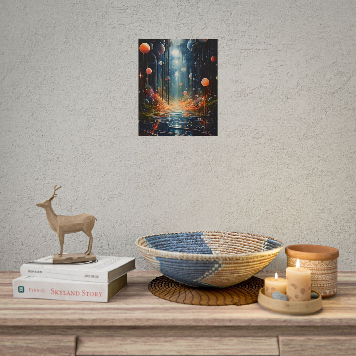 Vibrant Celestial Art Gallery: Otherworldly Landscape - Poster