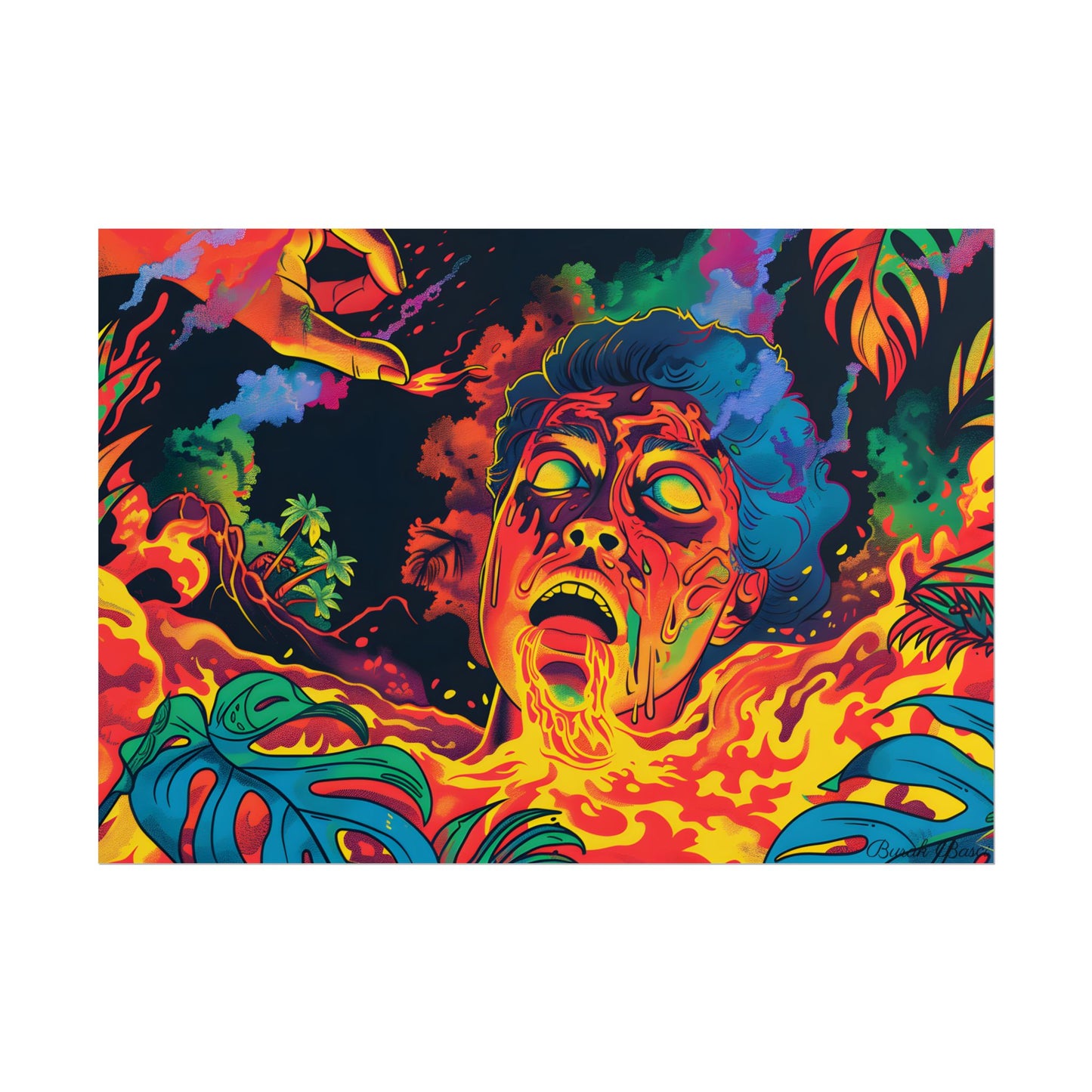 Whimsical Reading Moment: Cartoonish Illustration - Poster