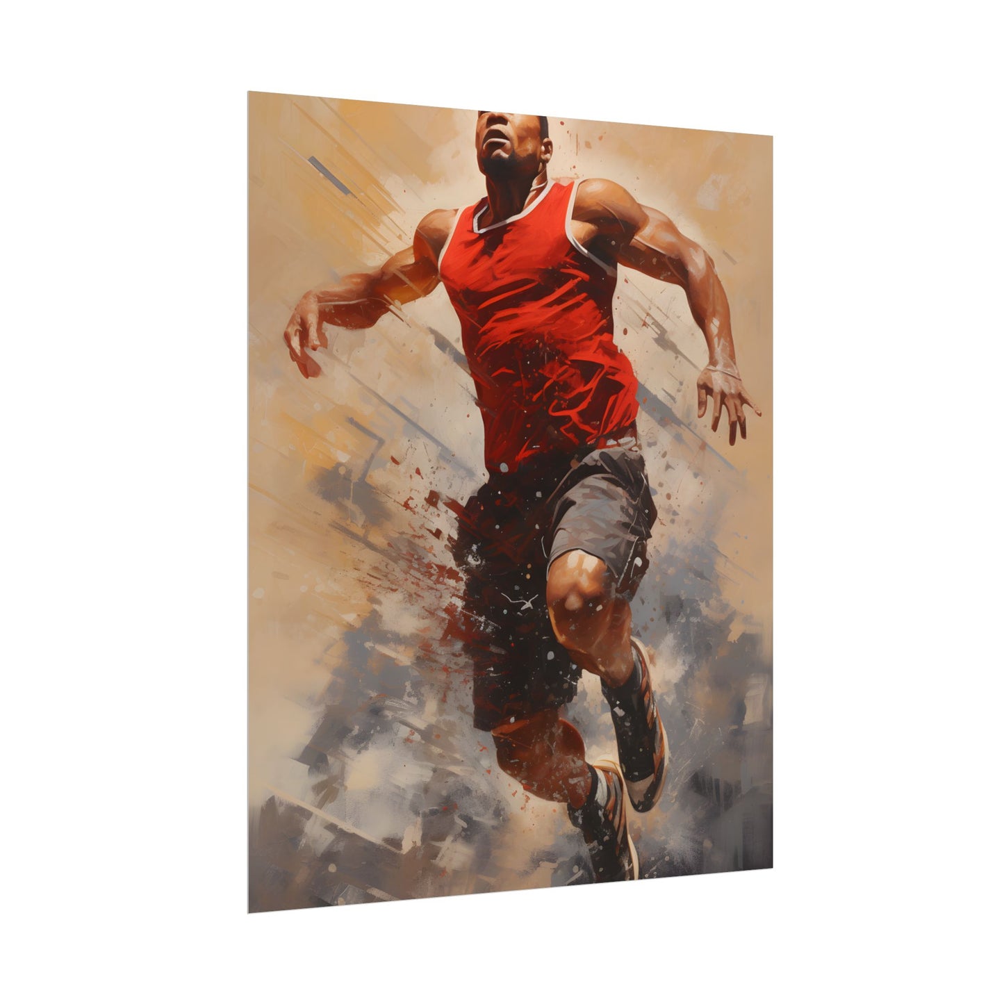 Passionate Athlete: Dedicated Sports Portrait - Poster