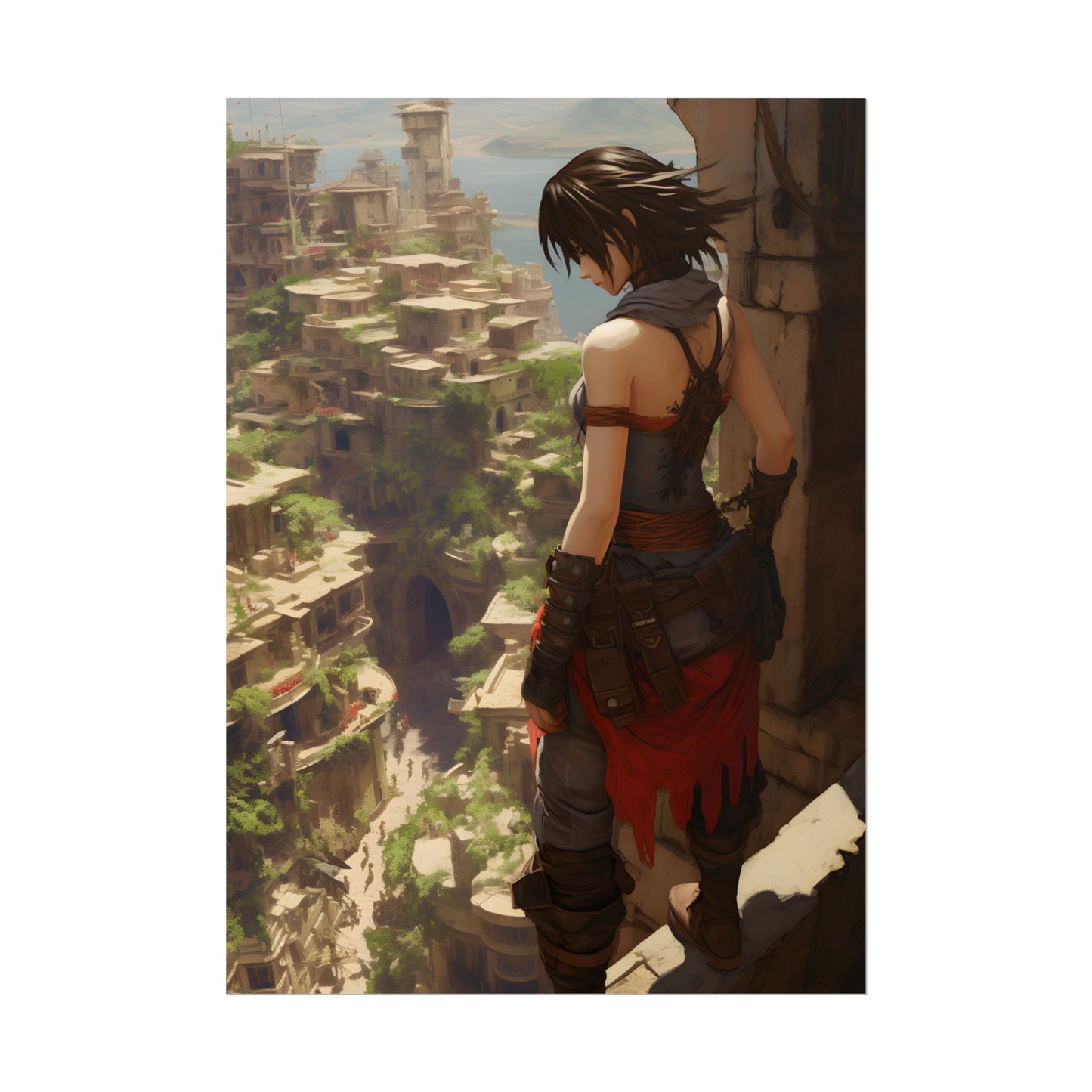 Vibrant Cityscape from Above: Dynamic Bird's Eye View - Poster
