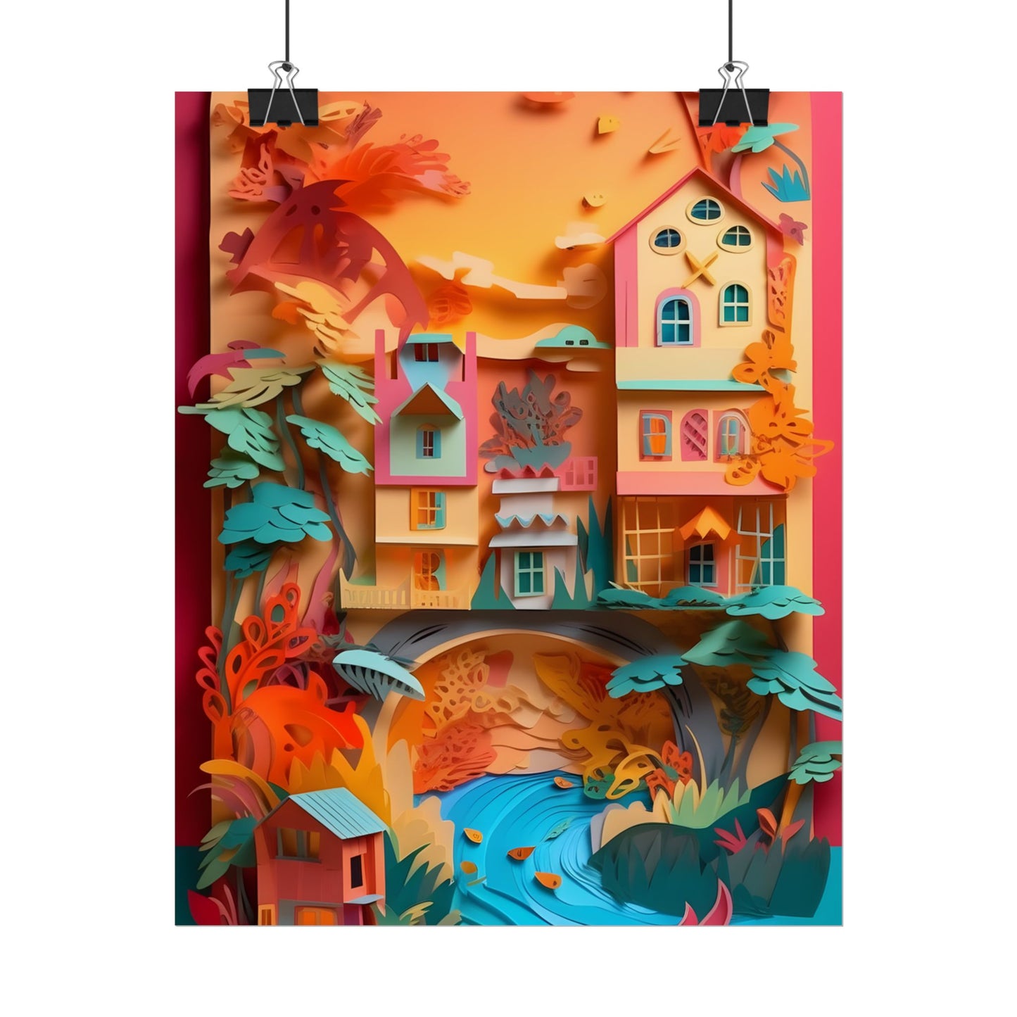 Whimsical Paper Quilling Illusion: Realistic Photograph - Poster