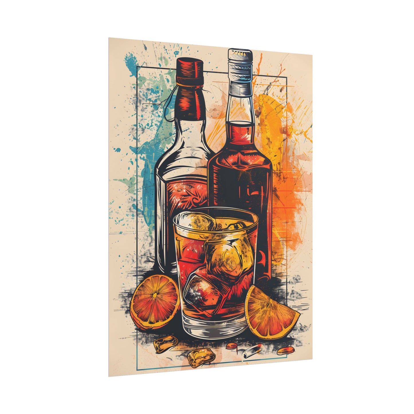 Vintage Cocktail Hour: Old-Fashioned Glass Art Poster - Poster