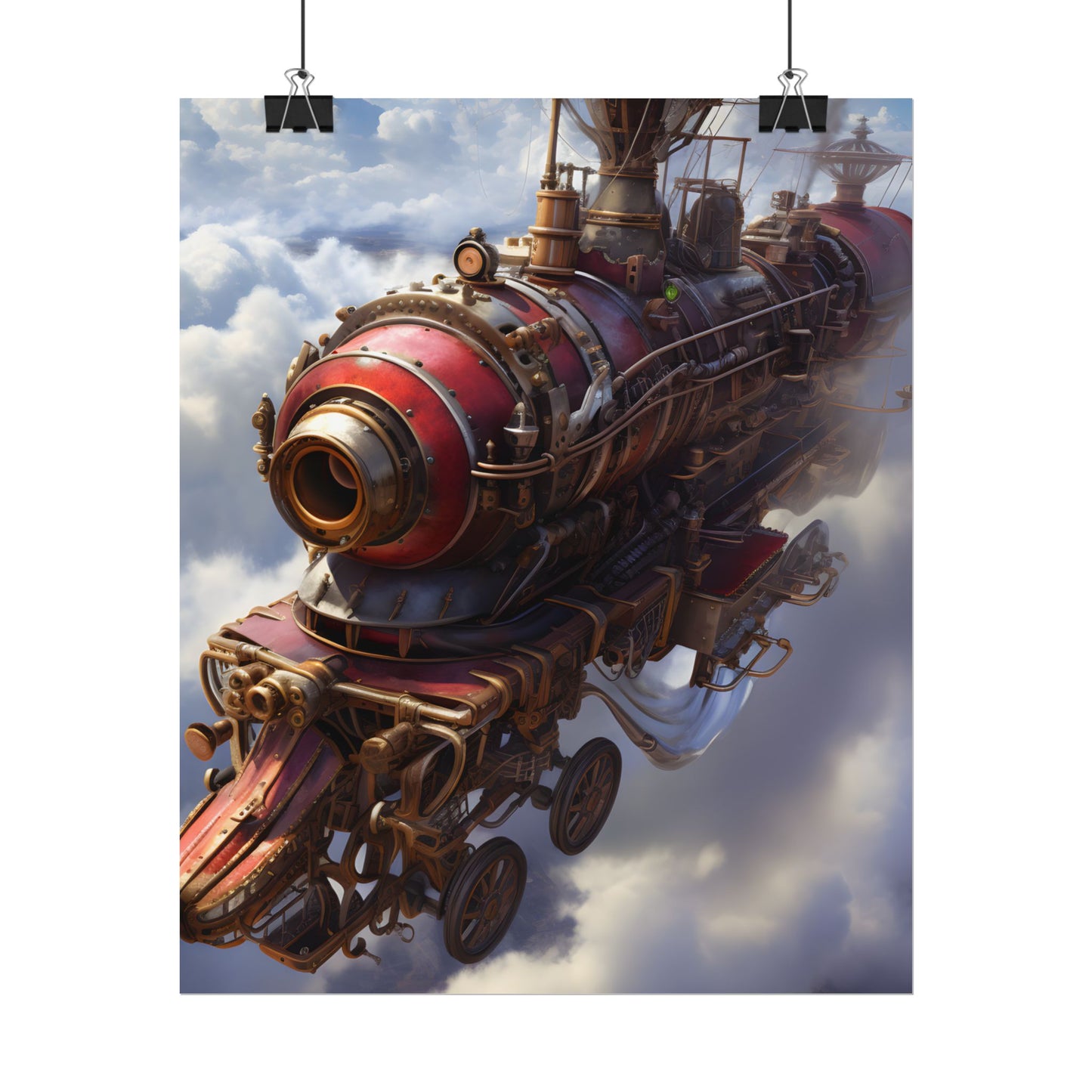 Steampunk Skyliner Thrill: Exciting Race in Flight - Poster