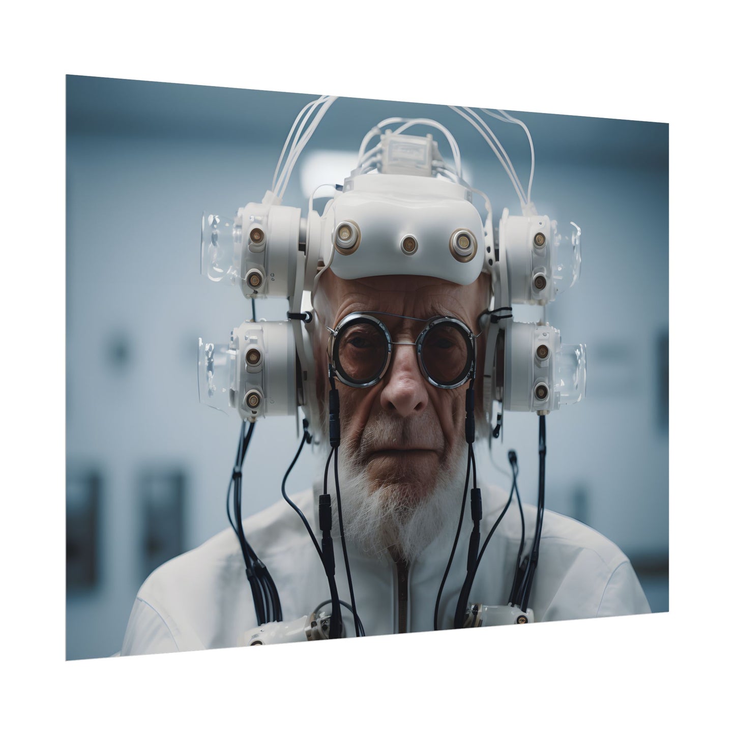 Futuristic Wisdom: A Senior's Tech Connection - Poster