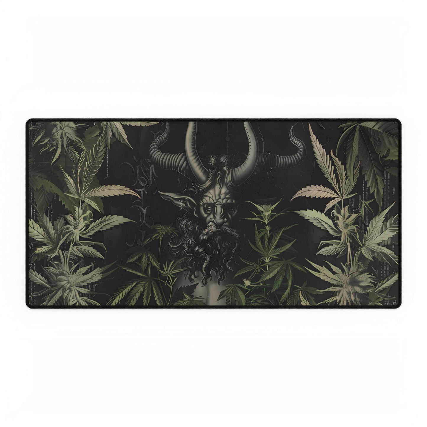 Menacing Victorian Devil: Fiery Brimstone Artwork - Desk Mat