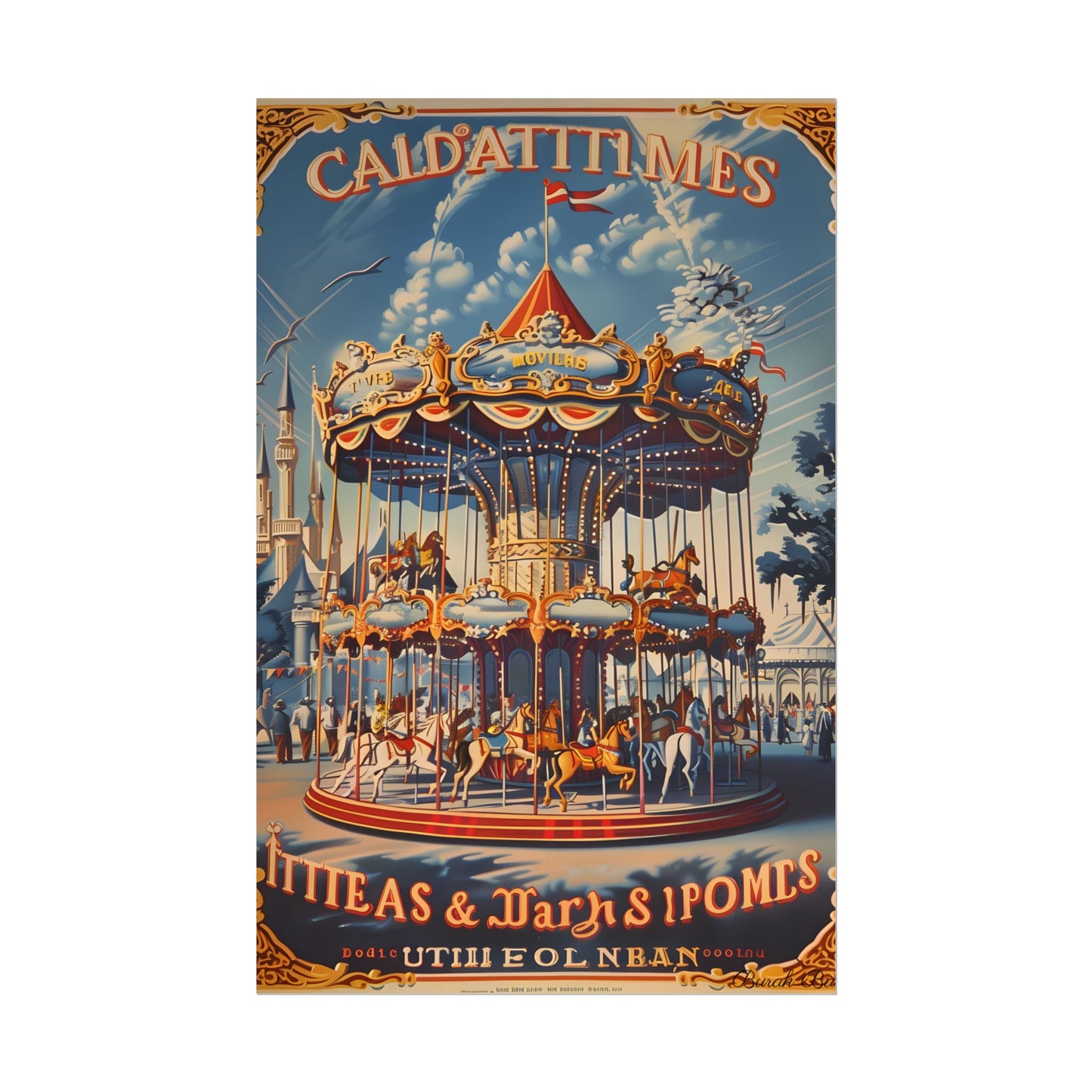 Vintage Disney Attraction: Retro-Themed Artwork - Poster