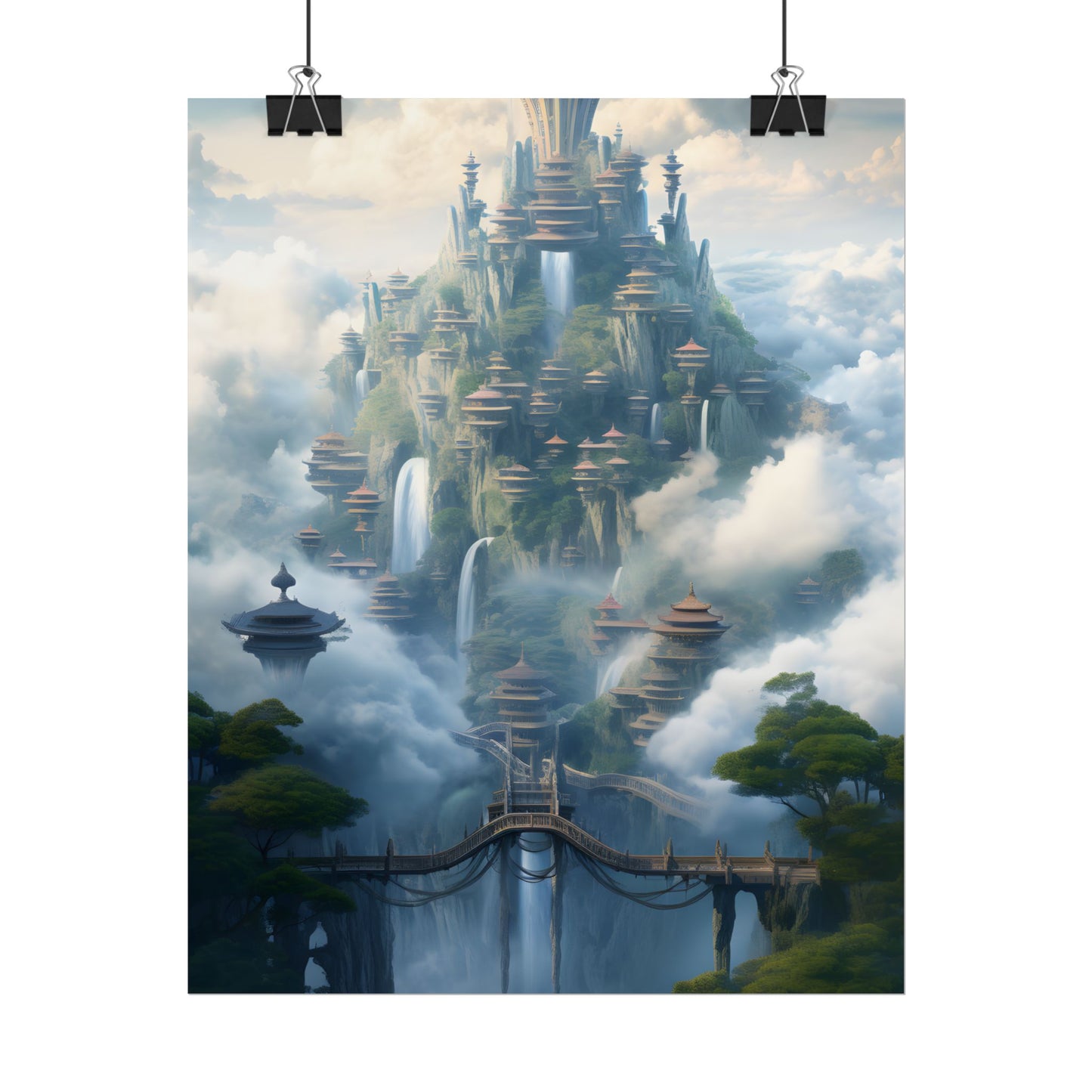 Surreal Floating City: Celestial Fantasy Realm Artwork - Poster