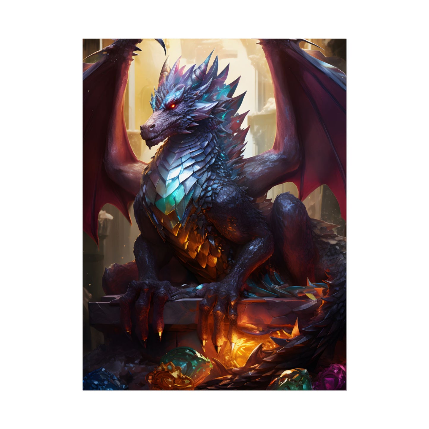 Ancient Dragon's Majestic Lair: Fantasy Guardians of Old - Poster
