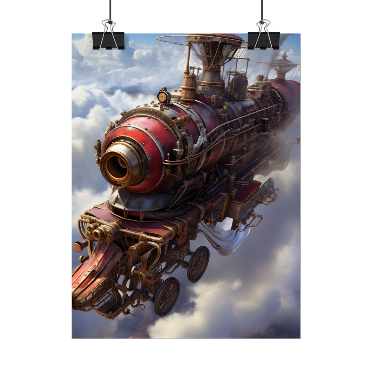 Steampunk Skyliner Thrill: Exciting Race in Flight - Poster