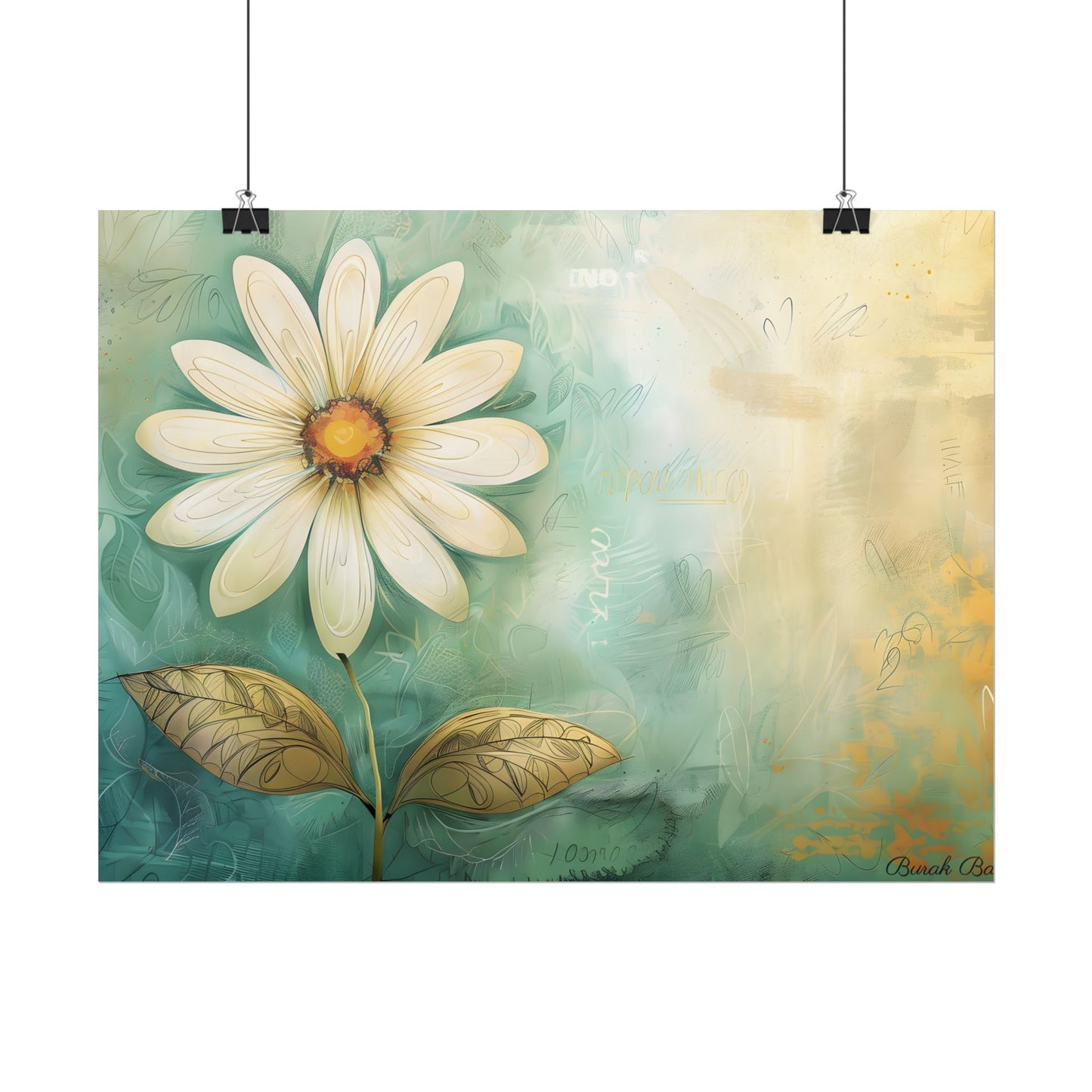 Whimsical Blooming Flower: Growth Mindset in Soft Pinks & Vibrant Reds - Poster