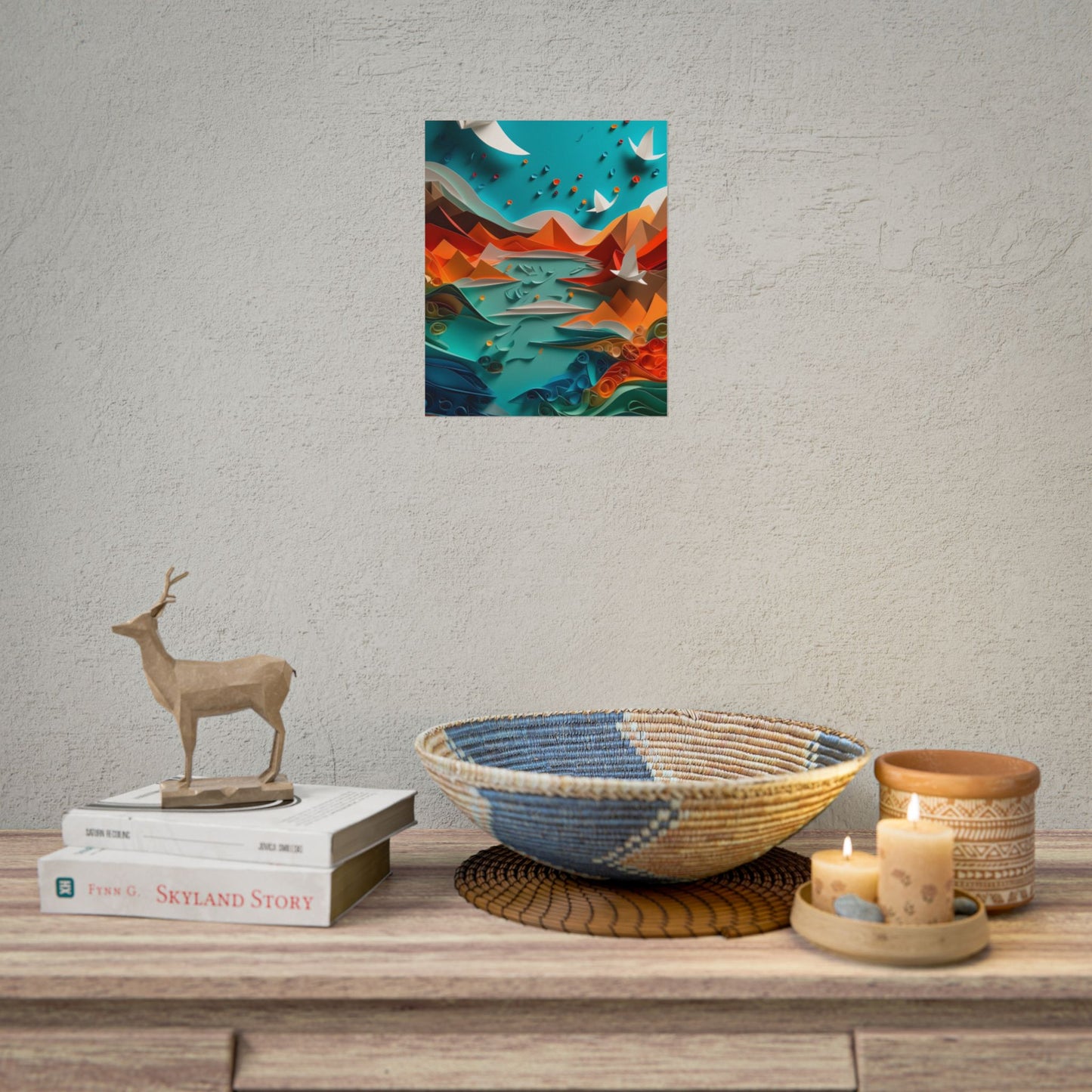 Abstract Geometric Art: Colorful Shapes in Harmony - Poster