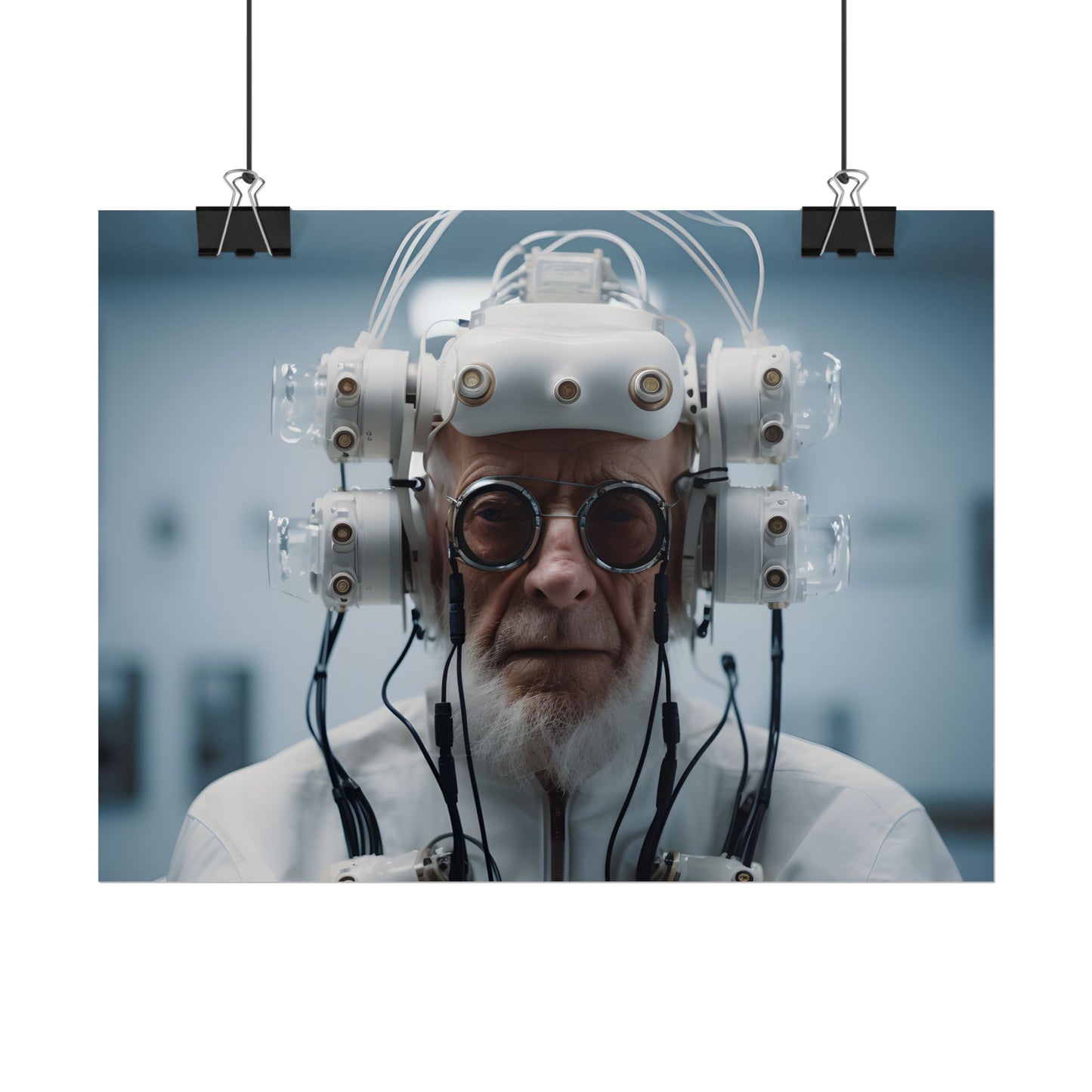 Futuristic Wisdom: A Senior's Tech Connection - Poster