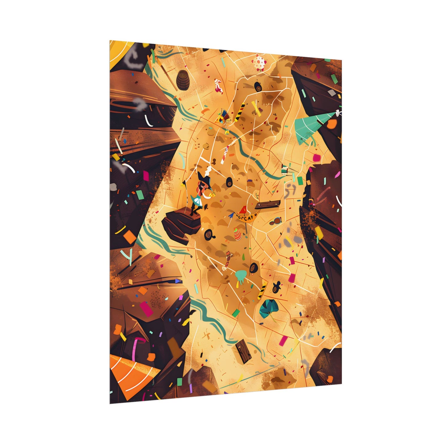 Whimsical Illustration: Classic Facial Features - Poster