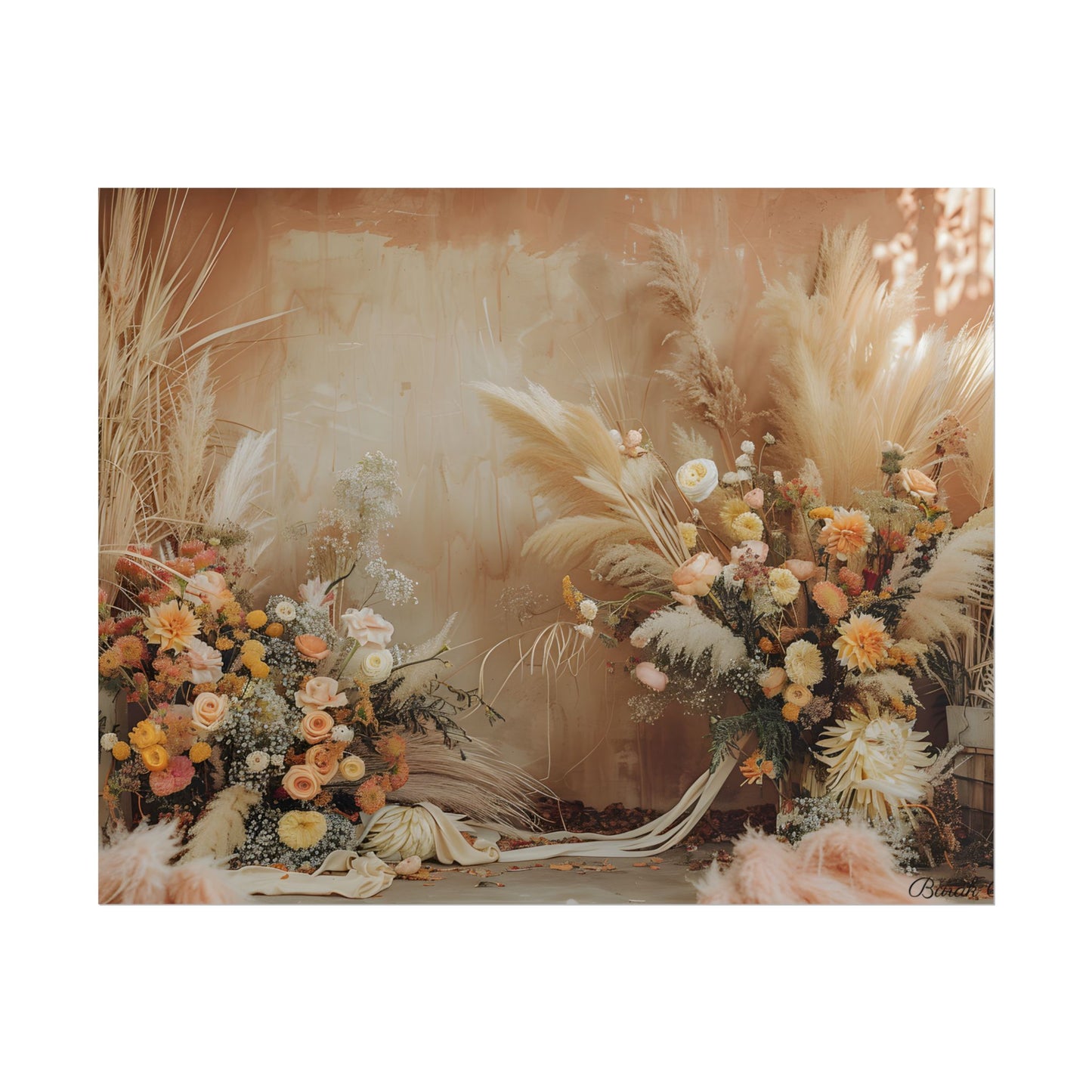 Whimsical Floral Pampas Find: Explore Calming Artwork - Poster