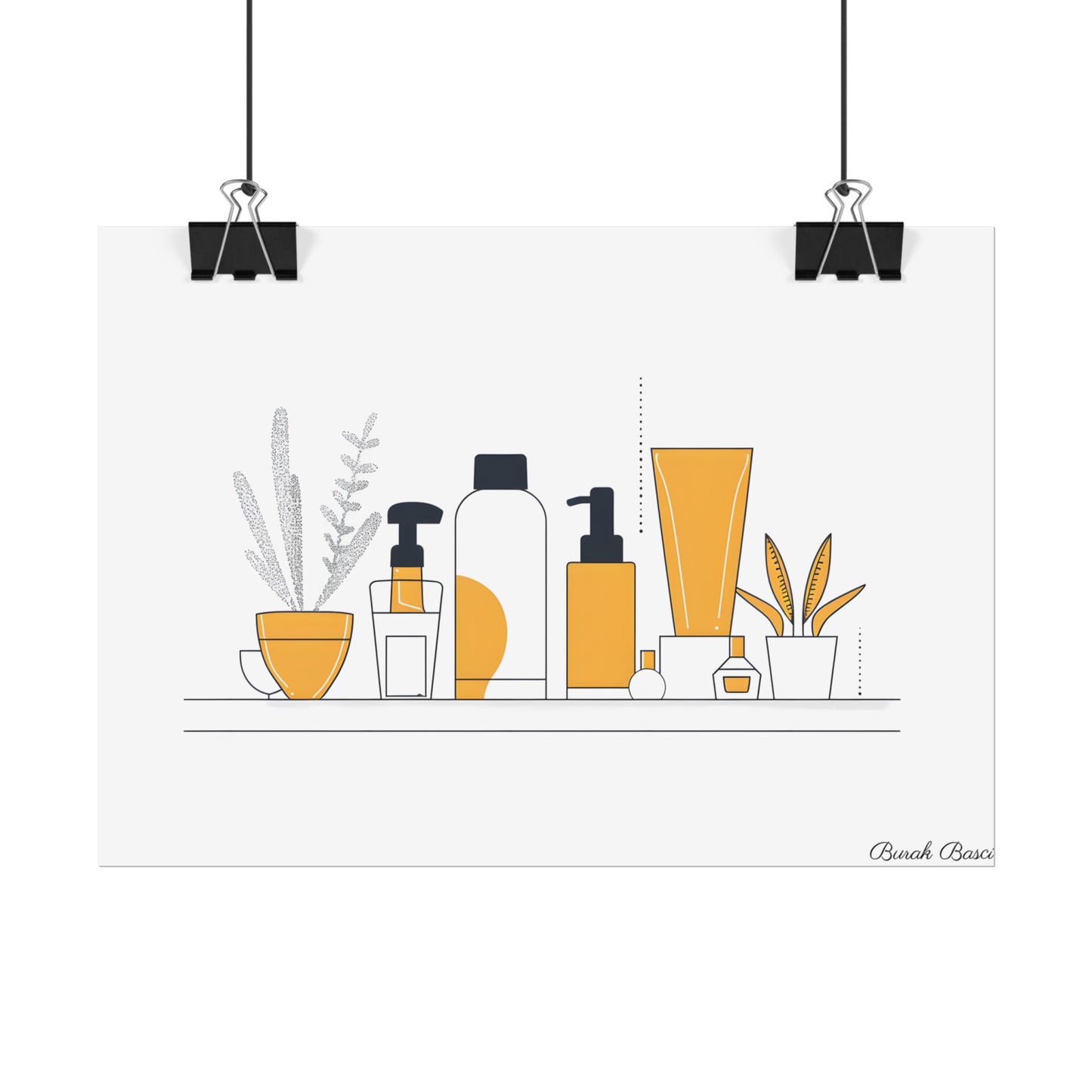 Minimalist Product Design: Bold Gray Illustration Artwork - Poster