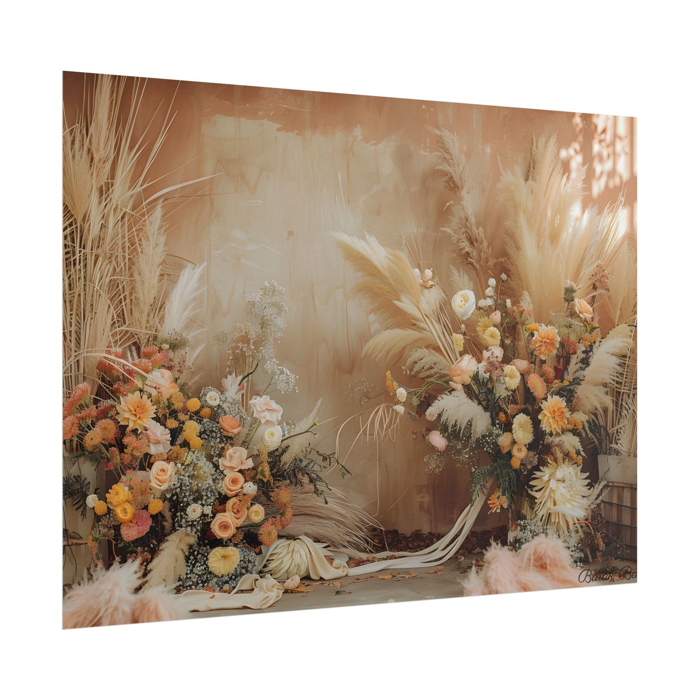 Whimsical Floral Pampas Find: Explore Calming Artwork - Poster