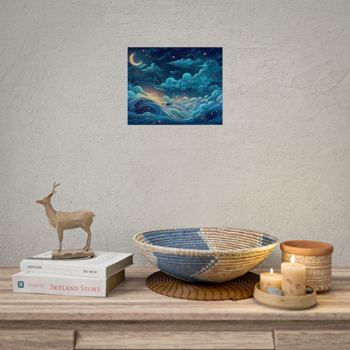 Twinkling Stellar Night Sky: Whimsical Dreamy Artwork - Poster