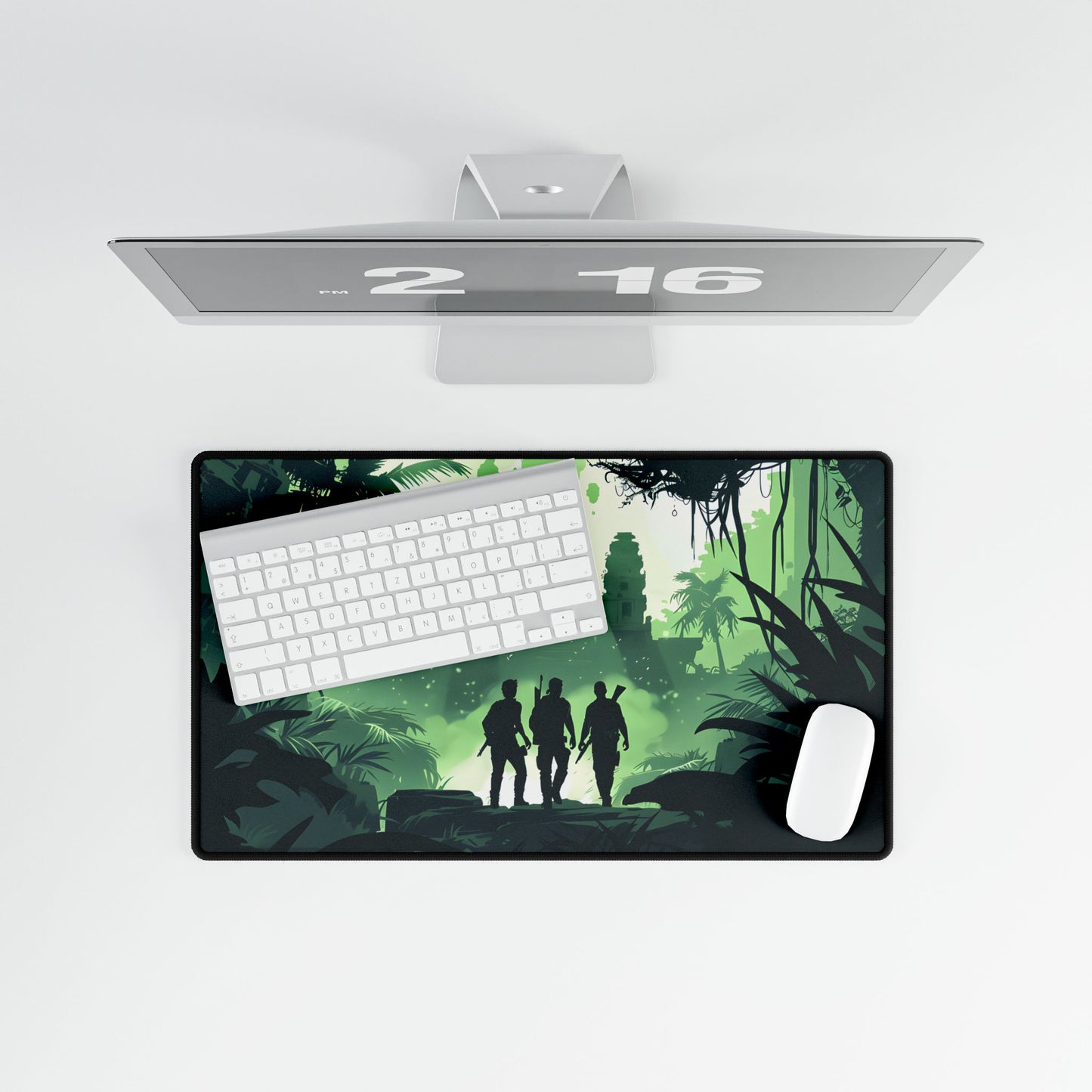 Young Adventurer: Minimalist Digital Portrait - Desk Mat