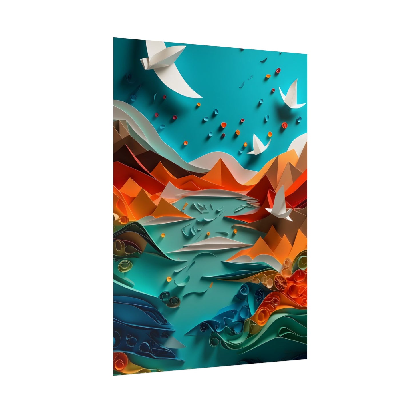Abstract Geometric Art: Colorful Shapes in Harmony - Poster