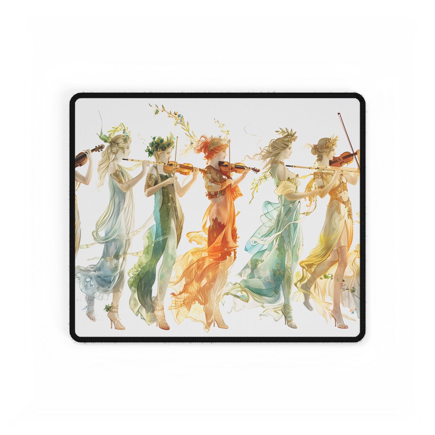 Ethereal Greek Goddesses: Serene Stylized Art - Desk Mat