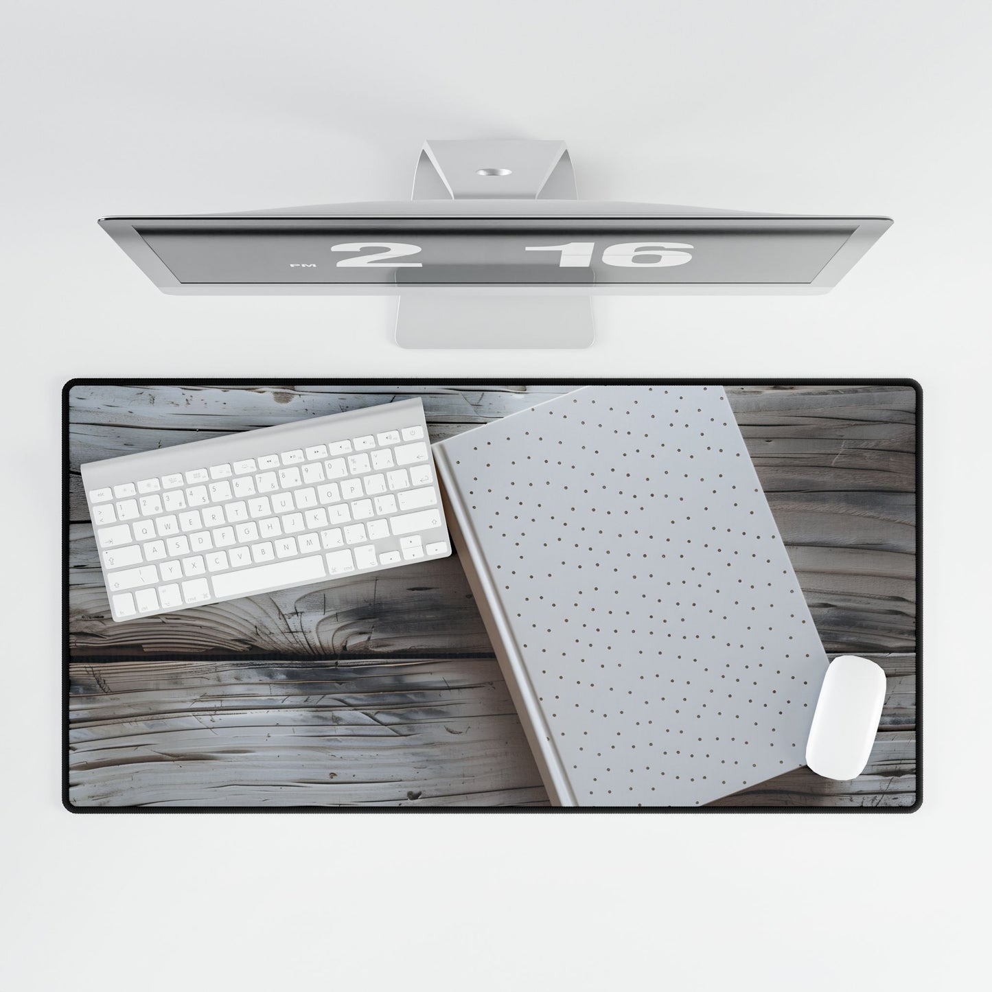 Minimalist Notebook with Embossed Dot Pattern: Unique Stationery Art - Desk Mat
