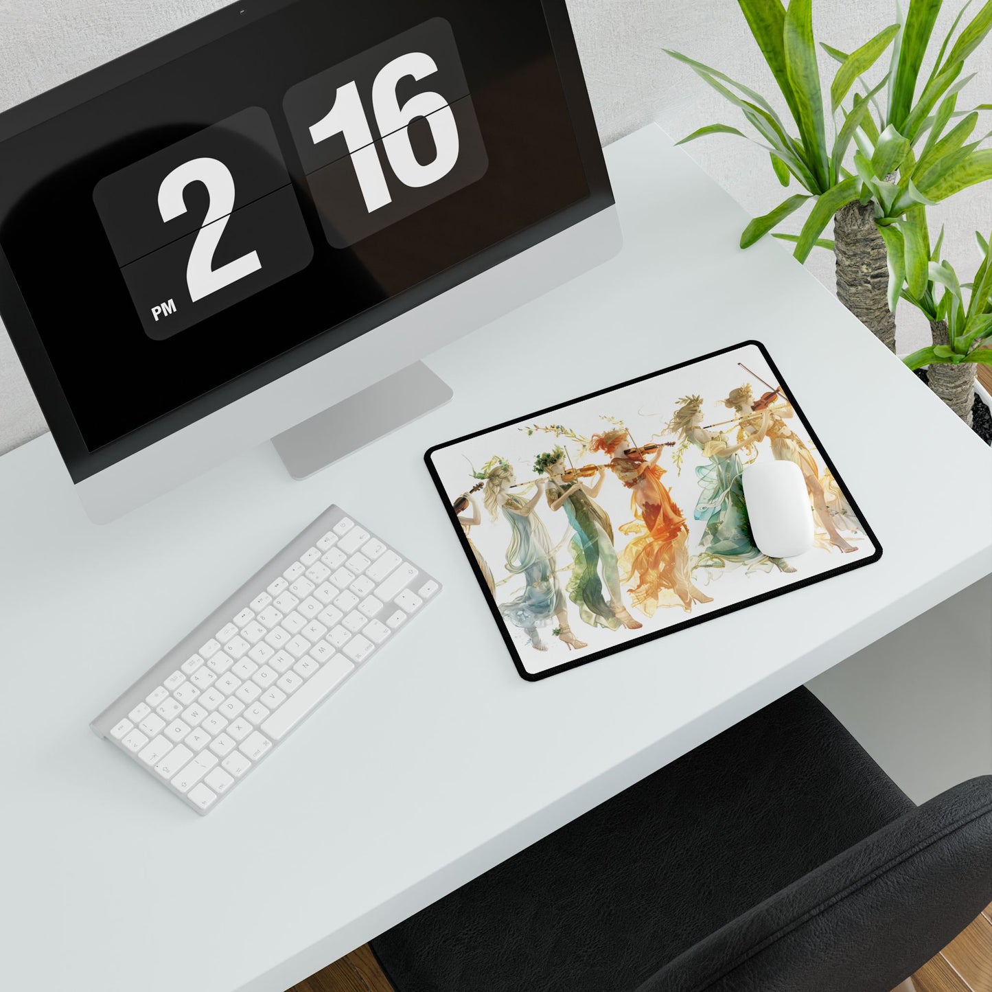 Ethereal Greek Goddesses: Serene Stylized Art - Desk Mat