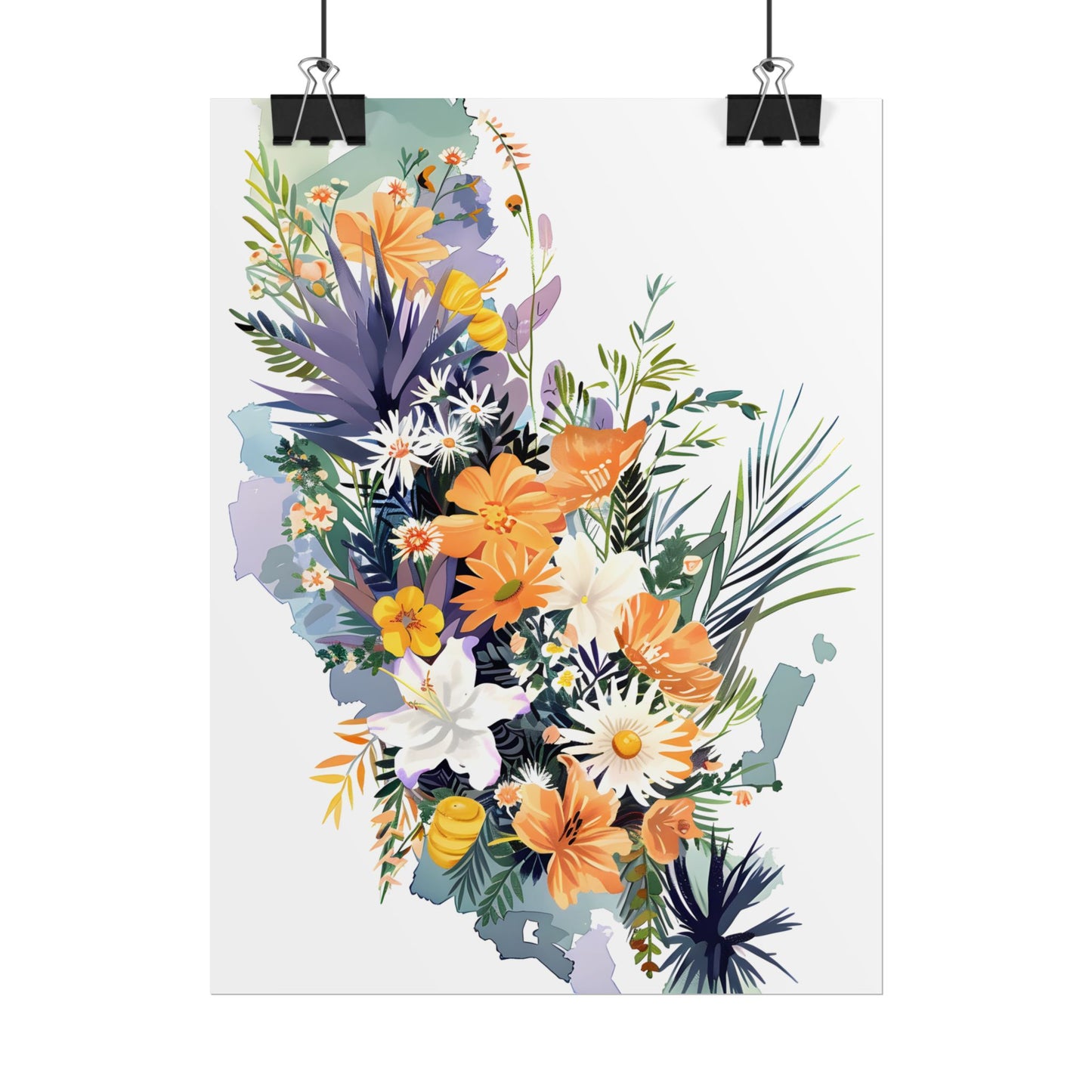 Whimsical Florida Map: Playful Art Illustration - Poster